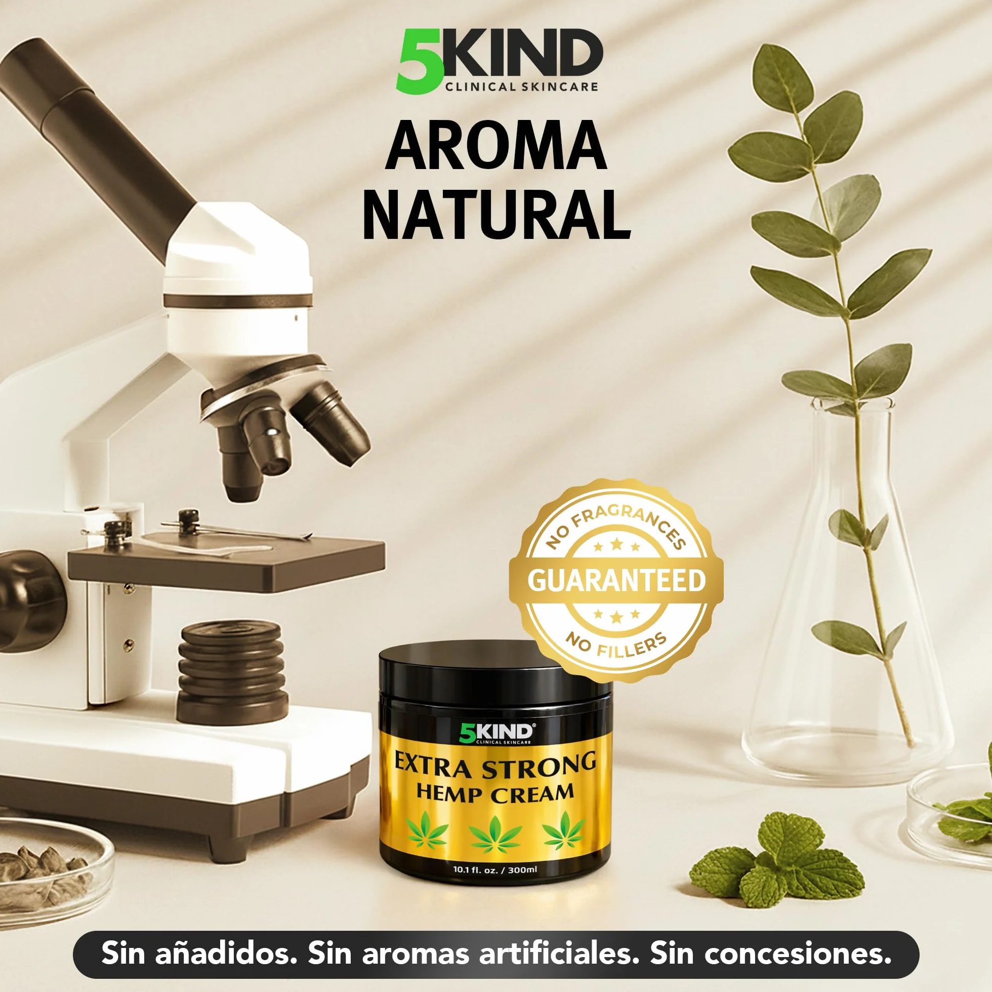5kind Crema de cáñamo extra fuerte 300 ml - Crema de aceite de cañamo y árnica - Rica en extractos naturales