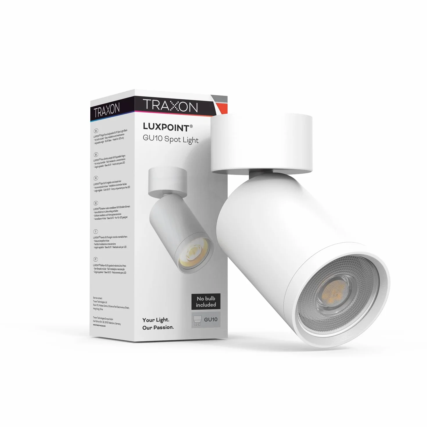 TRAXON LUXPOINT Foco de Superficie Orientable GU10 Aplique Techo Aluminio Ajustable Iluminación Direccional Interior