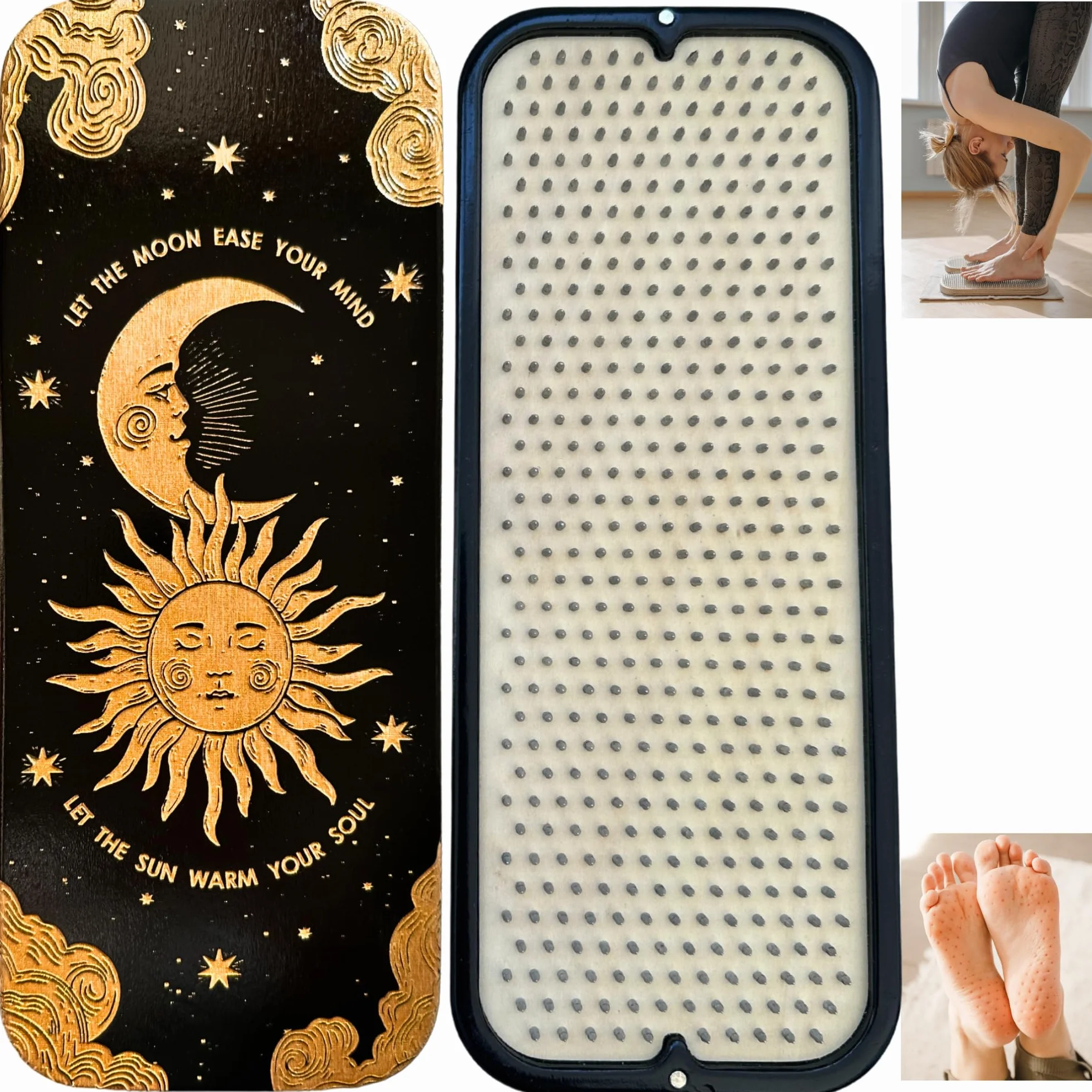 Tengry Sadhu - Tabla de uñas ligera para principiantes, 0.31 pulgadas (8 mm), hexagonal, uñas de alta calidad, tablero de madera Sadhu delgado para yoga, masaje de pies de acupuntura, regalo de yoga