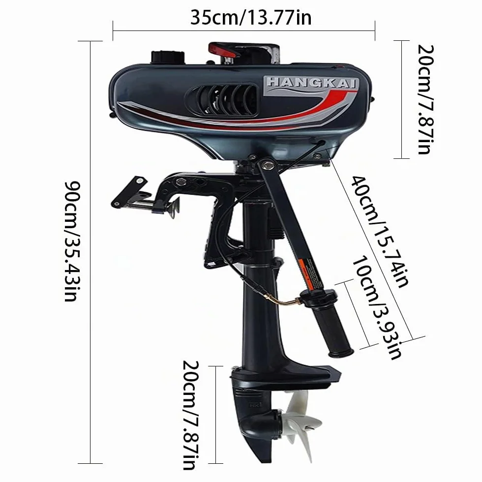 Motor fueraborda de gasolina de 2 tiempos, motor fueraborda con refrigeración por agua de 3,5 HP y CDI Heavy Duty inflable barco de pesca, motor fueraborda para barco Dinghy