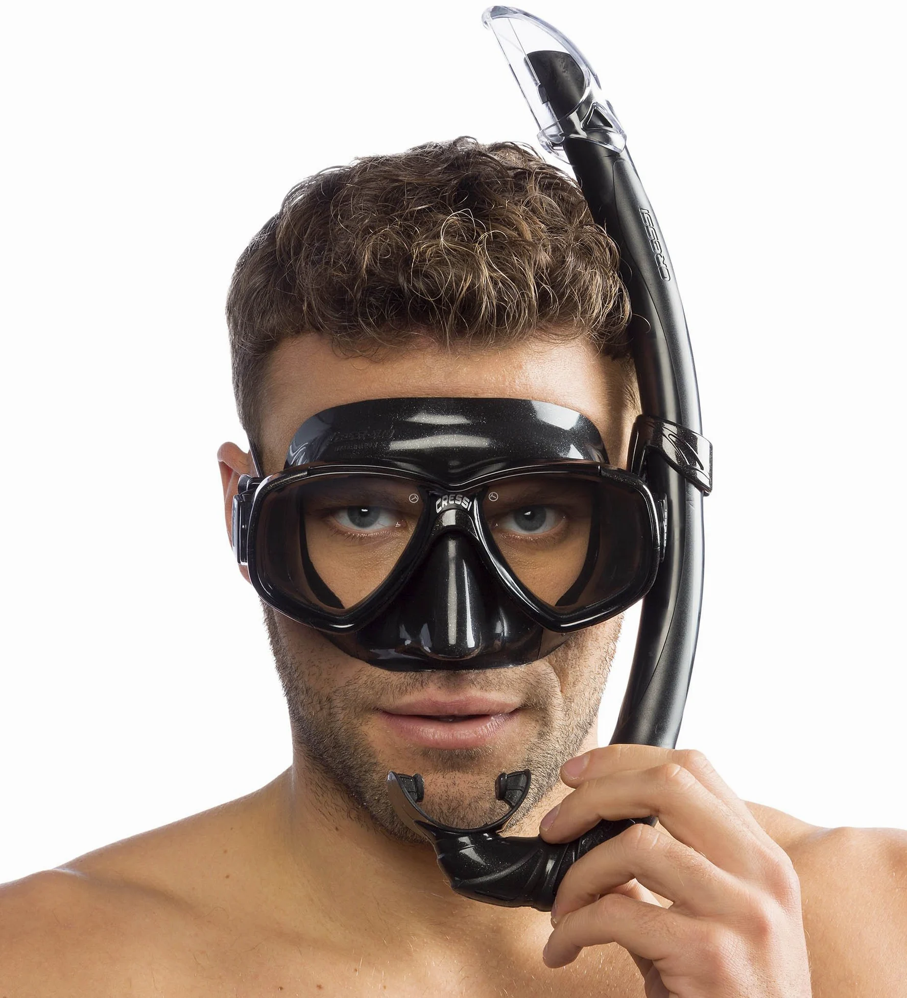Cressi Combo Set Perla Conjunto Combinado de máscara de Buceo y Snorkel, Mar de Perlas, Unisex-Adulto, Verde/Negro, Talla Única + Palau SAF Aletas, Unisex, Negro/Amarillo, M-L (41-44)