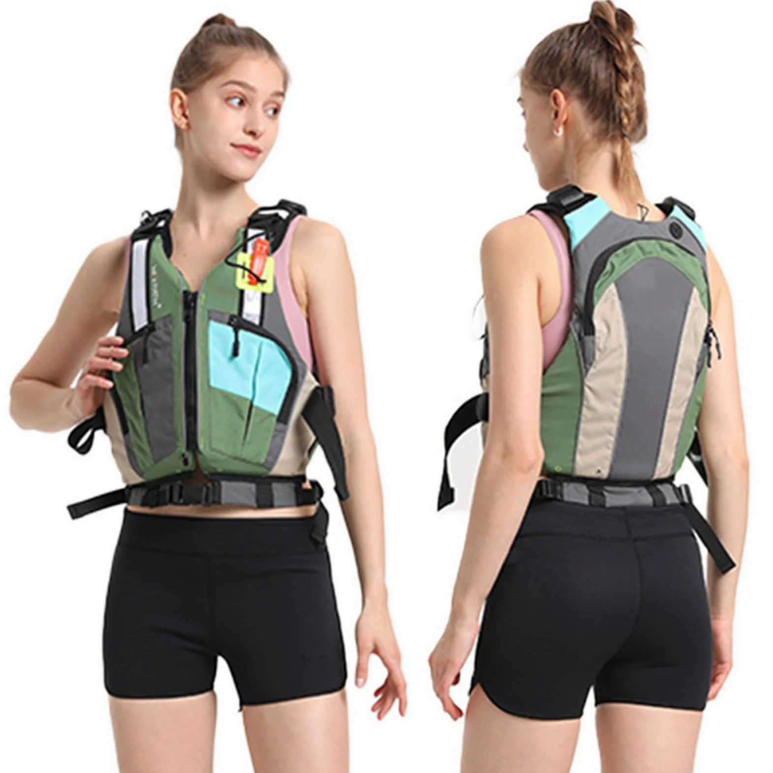 Chaleco Salvavidas Profesional para Adultos 100N Gran Flotabilidad Pesca Canotaje Kayak Chaleco De Natación con Tiras Reflectantes