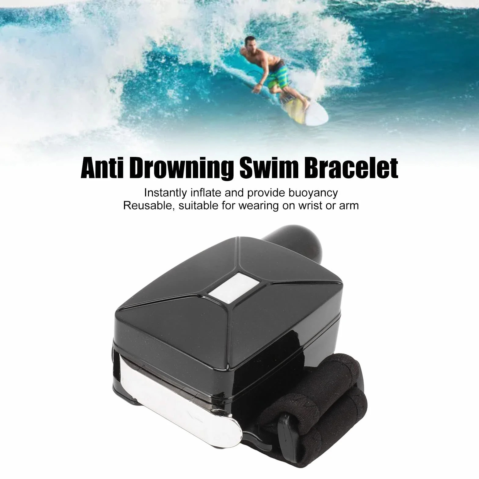 Chrees Pulsera De Natación Anti Ahogamiento, Muñequera De Emergencia, Airbag Inflable Automático, Anti Ahogamiento, Inflable, Suministros De Buceo, Equipo De Buceo, Bolsa De Gas para