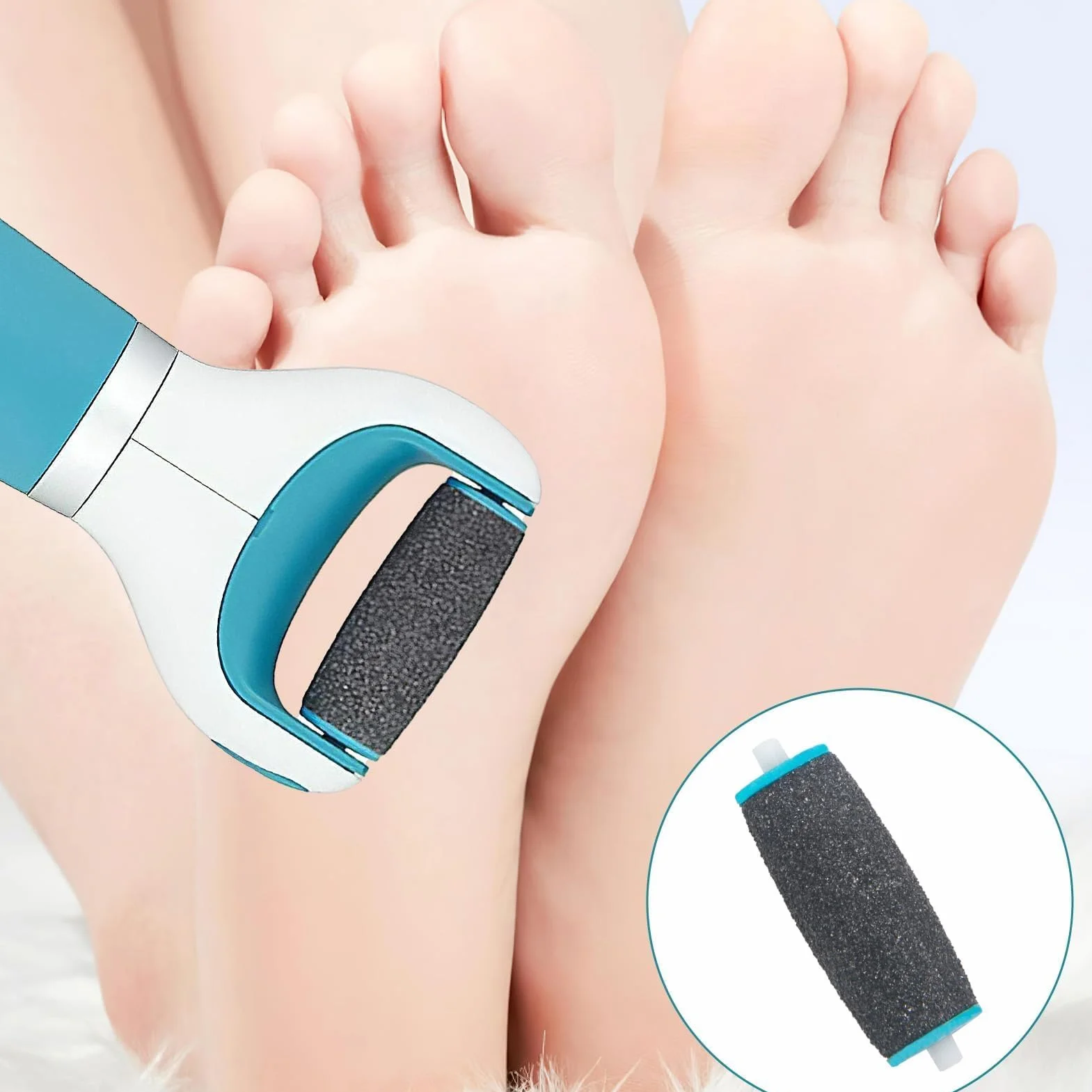 Recambio Lima Pies compatible con Scholl Velvet Smooth, Rodillos Extragruesos