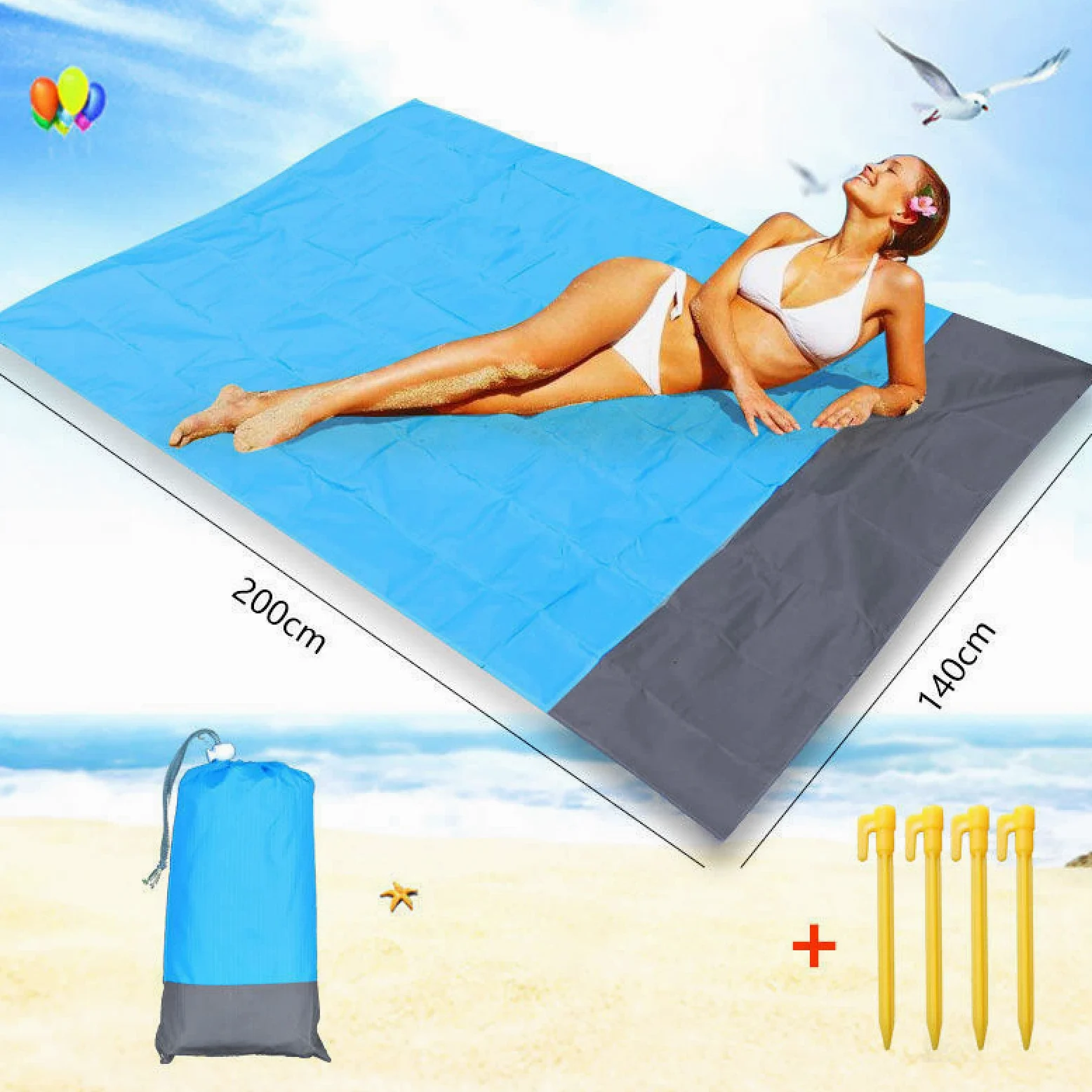 Colchoneta portátil de Bolsillo para Acampar, colchón Plegable para Acampar, colchoneta de Playa Impermeable para Subir al bebé, Manta de Picnic para Acampar, 200x210cm