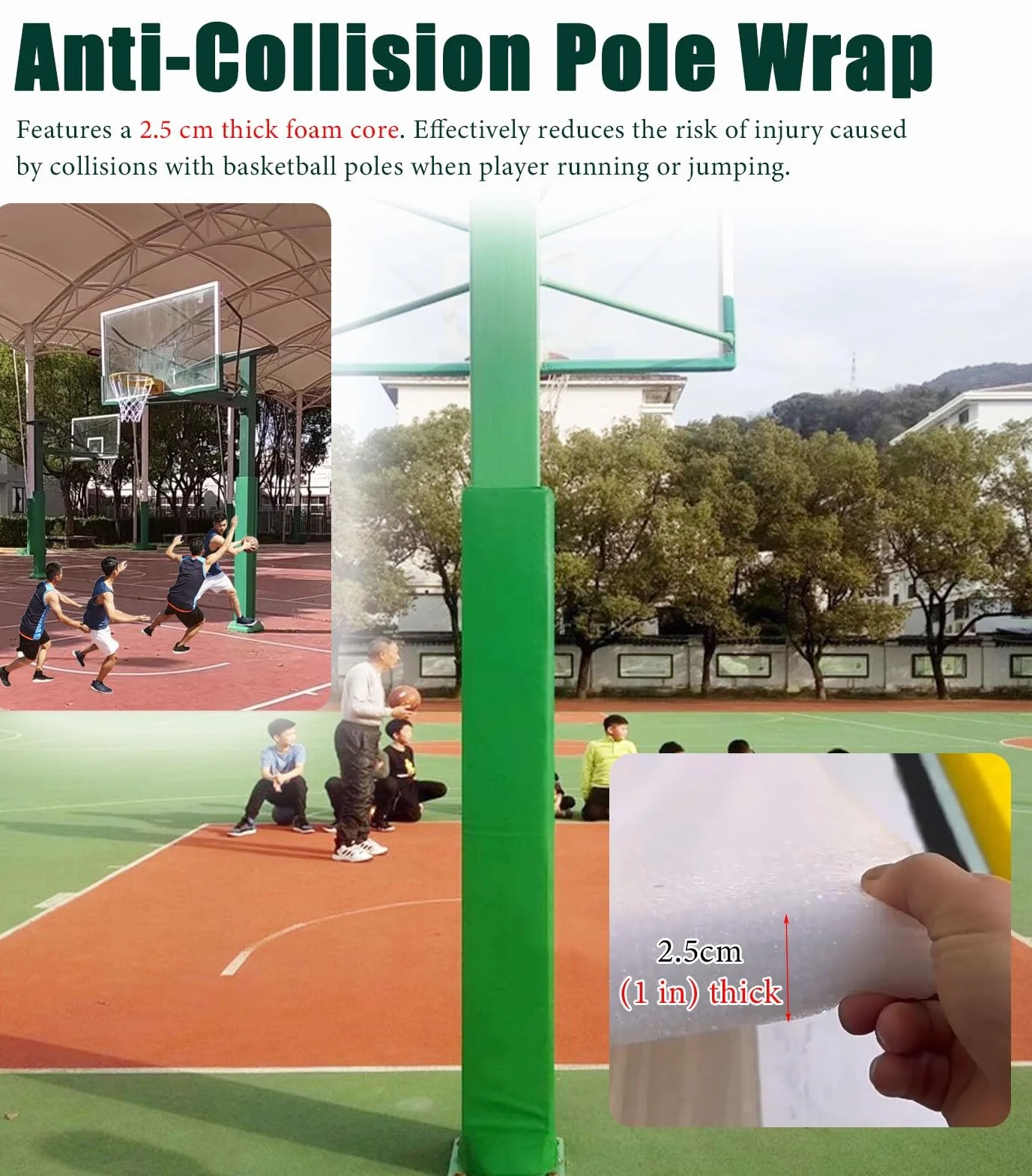 Genérico Protector de Postes para Aros de Baloncesto y Postes de Voleibol Resistente a los Rayos UV, de 30 x 30 cm (12 x 12 Pulgadas), para Postes Cuadrados: Equipo de Seguridad Duradero para Deporte