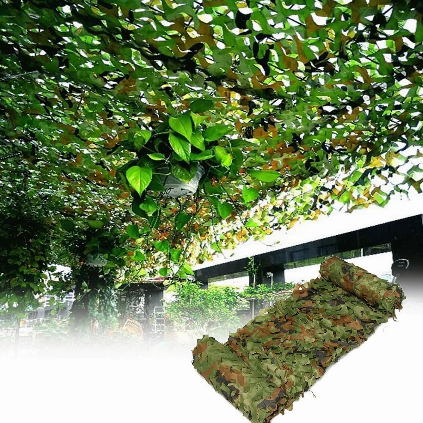 GCX- Rollos de Red de Camuflaje, Sombra de Caza de Tela Oxford, Red de Camuflaje for Sombra al Aire Libre observación de Aves de la Selva Multifuncional(8 * 10m(26.2 * 32.8ft))