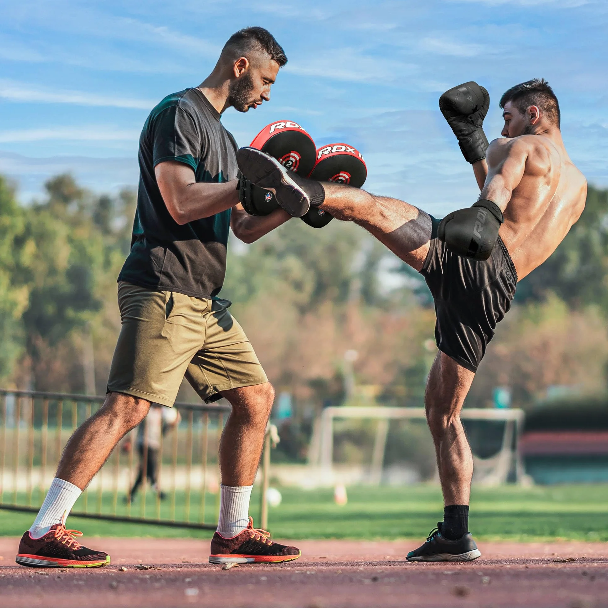 RDX Kamf Sport Cajas Pads Mano Boxpads Kickboxing Thaipads Manoplas Impacto Cojín, Weiß