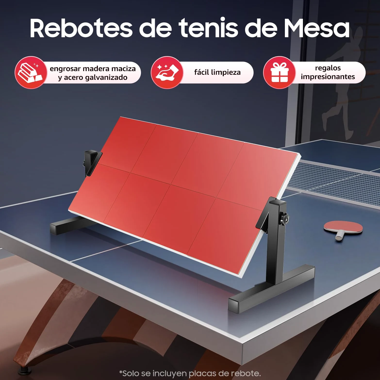 Tabla de Ping Pong para Retorno y Rebote - Mesa Vertical para Casa, Gimnasio, Interior y Exterior