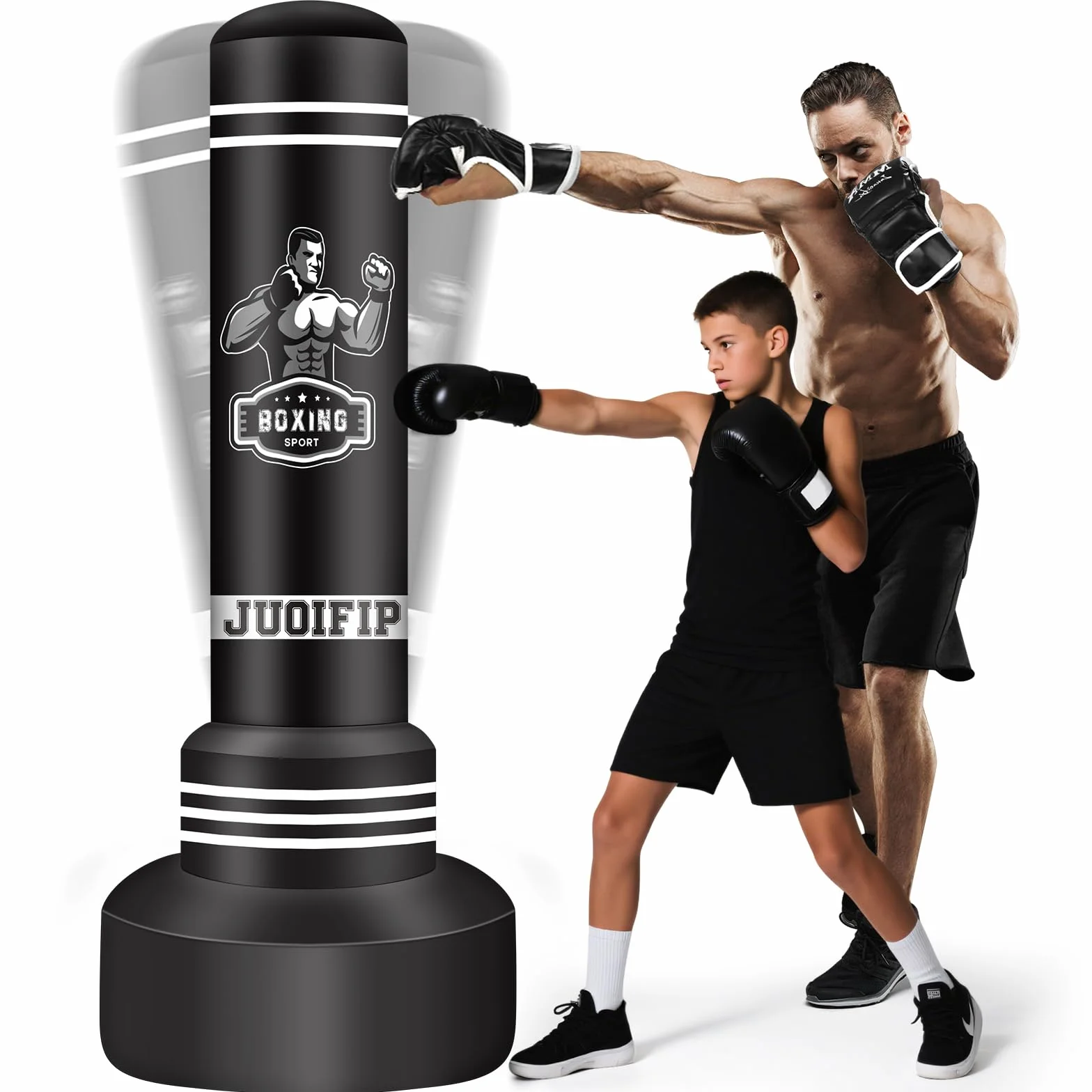 NZQXJXZ 175cm Pesado Saco de Boxeo Adultos, Freestanding Saco de Boxeo Inflable Kickboxing Bolsa para Entrenamiento MMA Muay Thai Fitness
