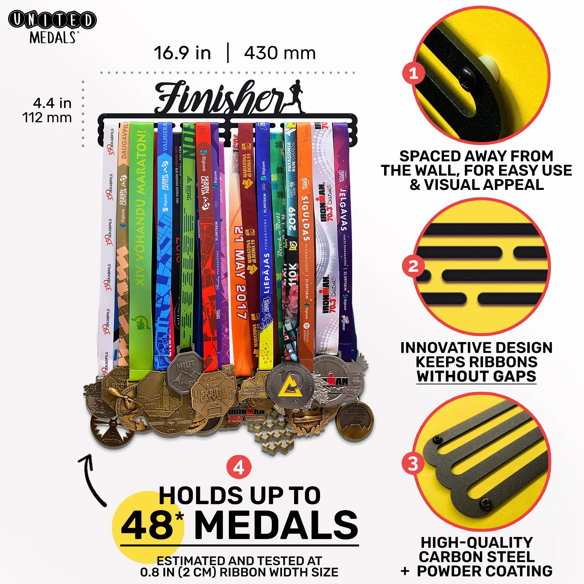 Finisher Colgador de medallas | Medallero Acero | Medal Holder dispaly Hanger | Medalla Percha
