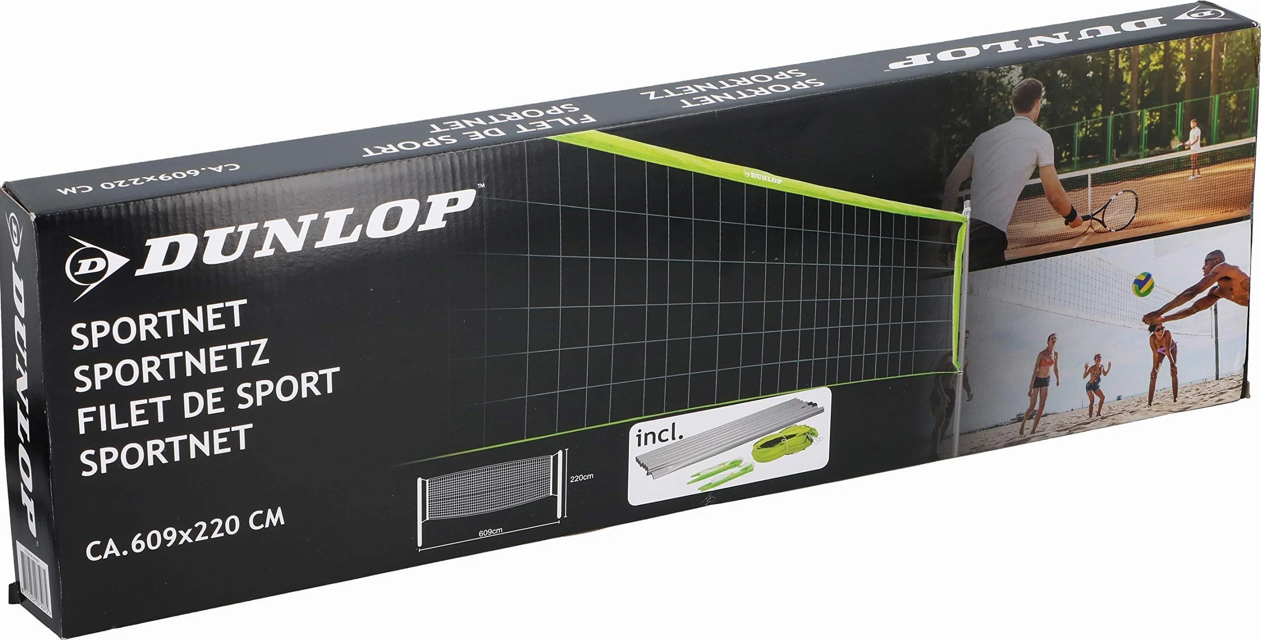 DUNLOP Sport Netz Conjunto de Red Deportiva, Color Blanco y Verde, Normal (EDCR1 07507)