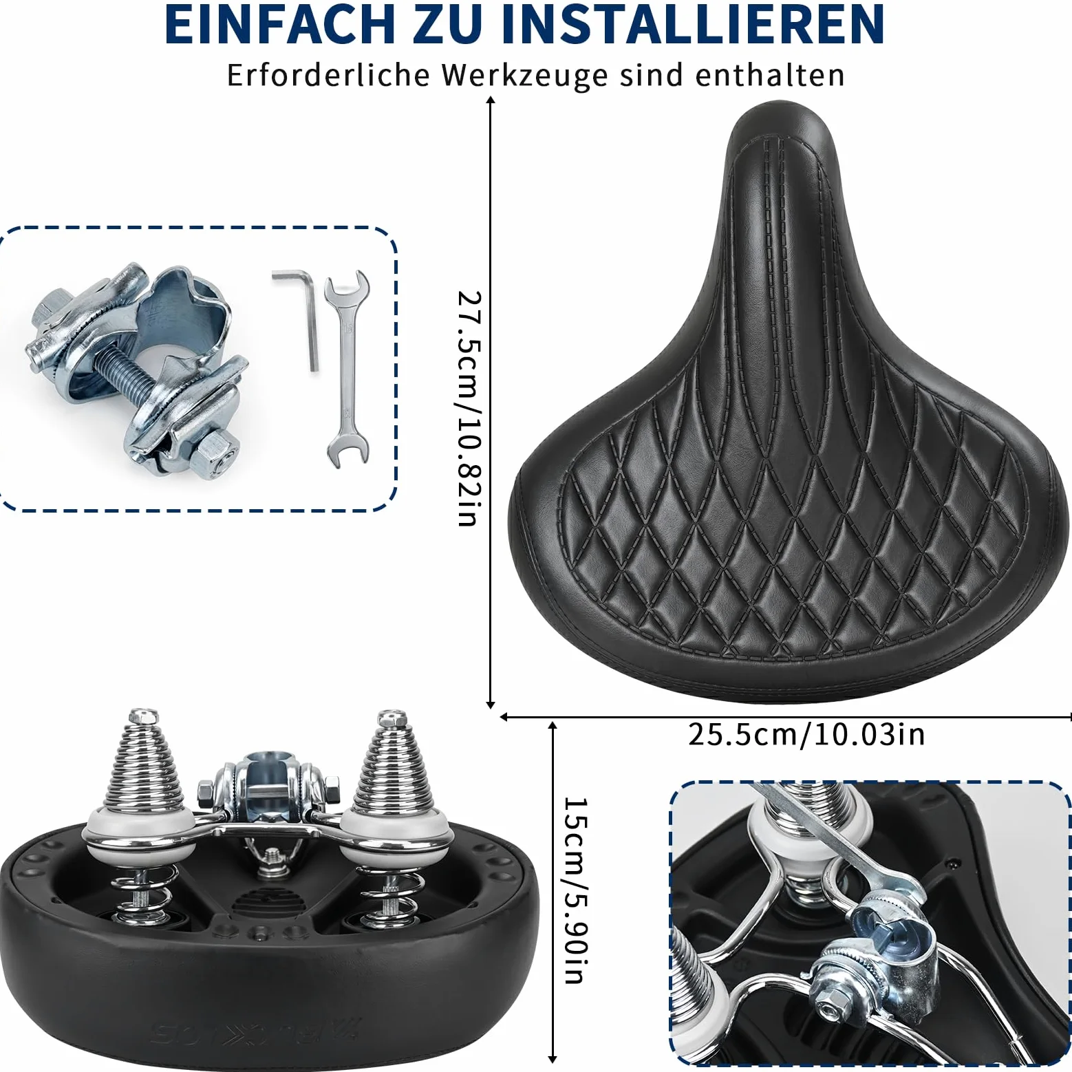 Cómodo sillín de bicicleta para hombre y mujer, sillín de bicicleta ancho y suave, acolchado ergonómico, asiento de bicicleta de repuesto universal para bicicleta de ciudad, bicicleta de