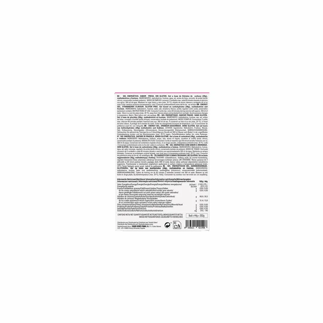 226ERS High Fructose XS Gel Energético Fresa 8x44g Vegano Sin Gluten