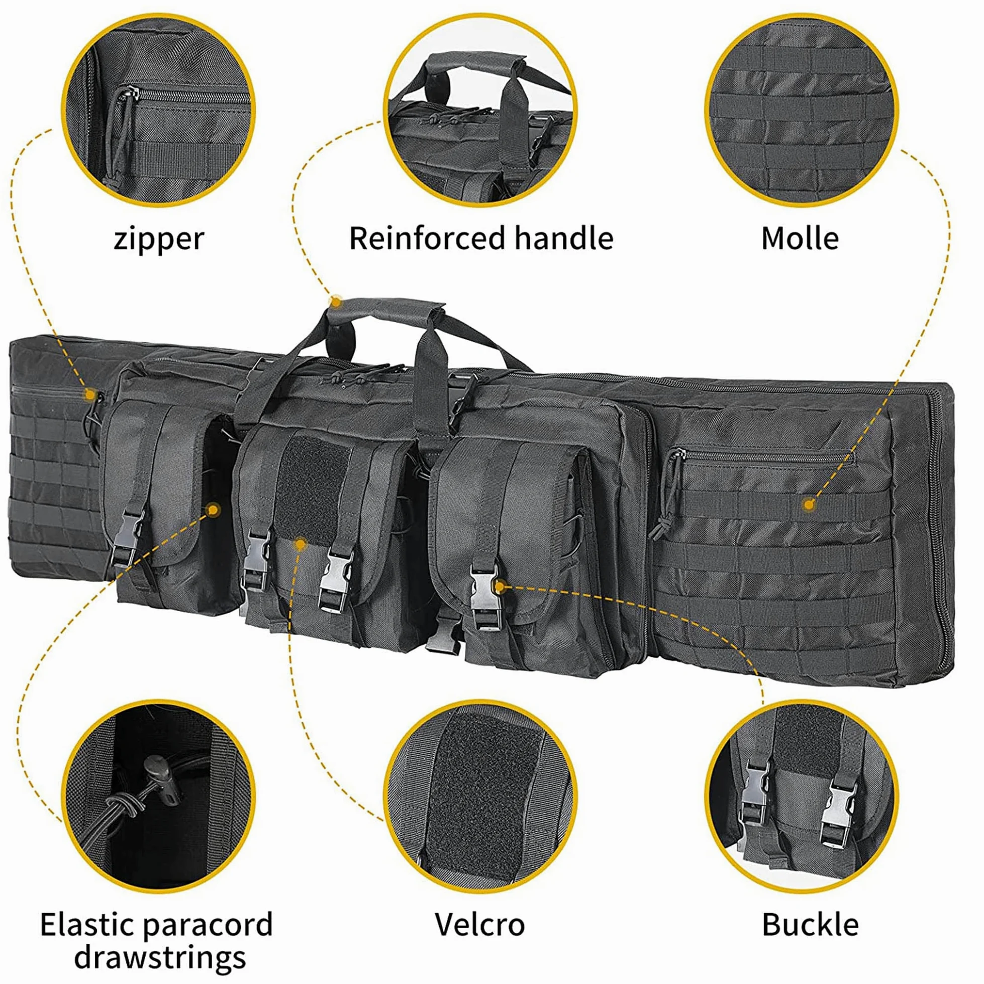 Funda para Fusil Airsoft Funda Escopeta Porta Caza, Mochila de Almacenamiento para Pistola y Revista, Estuche de Transporte para Pistola, Bolsas de Tiro para Rifles