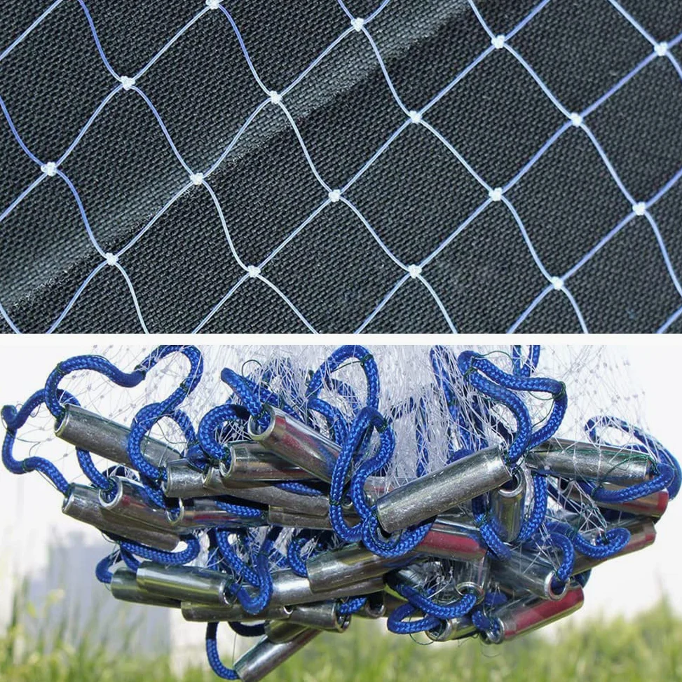 Lawaia Red de la Pesca Red Hecho a Mano de Agua Salada Red de Pesca para la Trampa de Cebo, Diámetro 2,4 M/ 3,0 M/ 3,6 M/ 4,2 M/ 4,8 M/ 5,4 M/ 6,0 M/ 6,6 M/ 7,2 M
