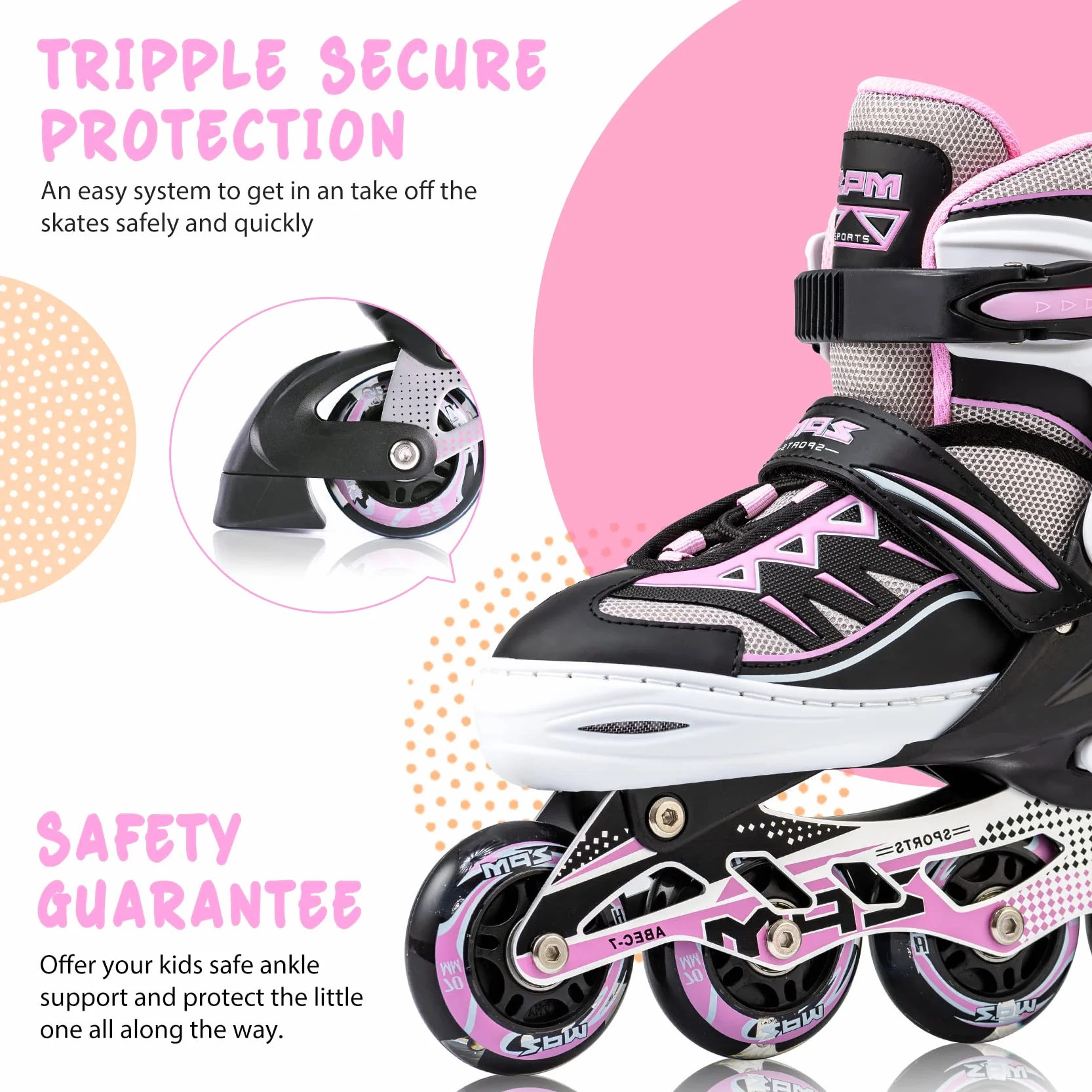 Cytia Regulable Patines en línea para niños y Adolescentes con Ruedas de PU 82A