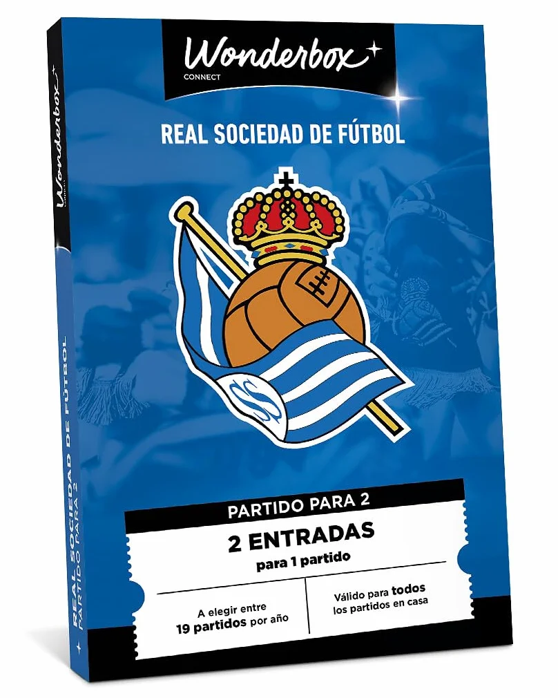 WONDERBOX Connect - Caja Regalo - Real Sociedad - 2 entradas para 1 Partido - para Todos los Partidos en casa - San Sebastiàn - Válido Durante 27 Meses