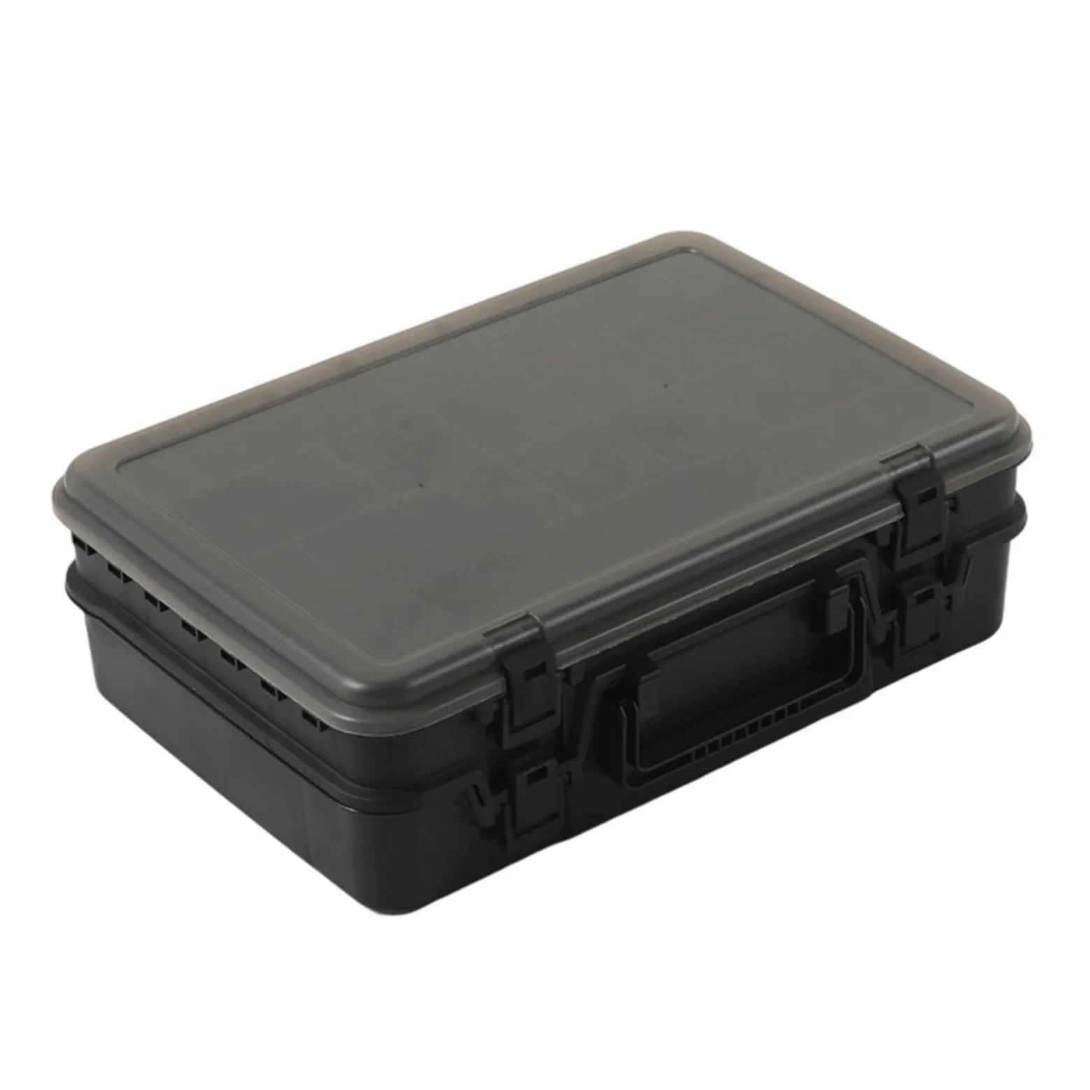 Caja de aparejos con múltiples compartimentos, doble capa, señuelos de pesca, cebos, gancho, caja de almacenamiento de accesorios de pesca, organizadores de equipo