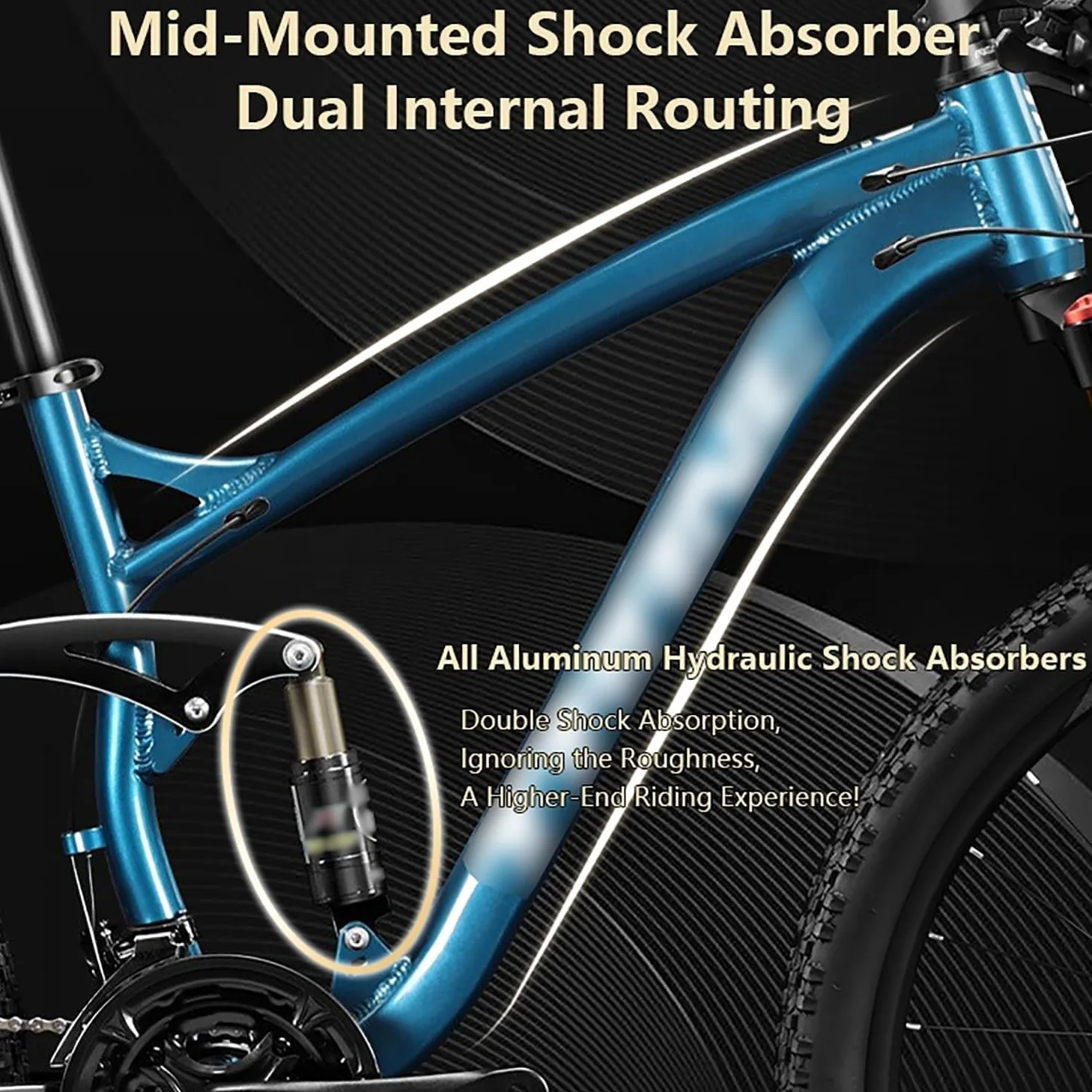 Bicicleta Montaña 27,5 Pulgadas con Cuadro Aluminio, 27/30 Velocidades, Ligera, Altura Ajustable, Softail, Carretera Aluminio. 27.5 * 17in,30 Speed