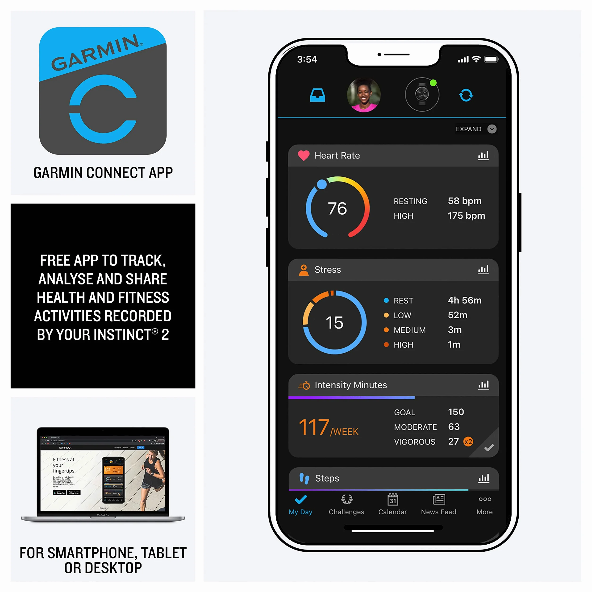 Garmin Instinct 2, Reloj Inteligente con GPS Resistente al Agua, Funciones Deportivas, Pulsioximetría, Puntuación de Sueño y Notificaciones del Smartphone, Verde lima (Reacondicionado)