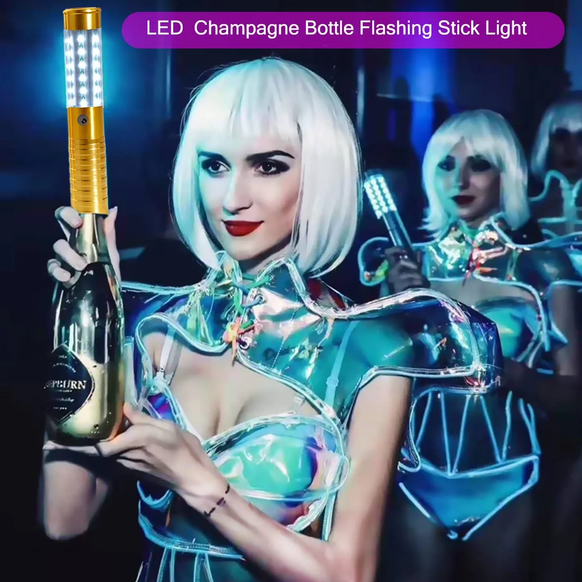 ACMHNC Luces Estroboscópicas LED USB Recargable 1800 mAh Bastón Luminoso Barras Luminosas Fiestas