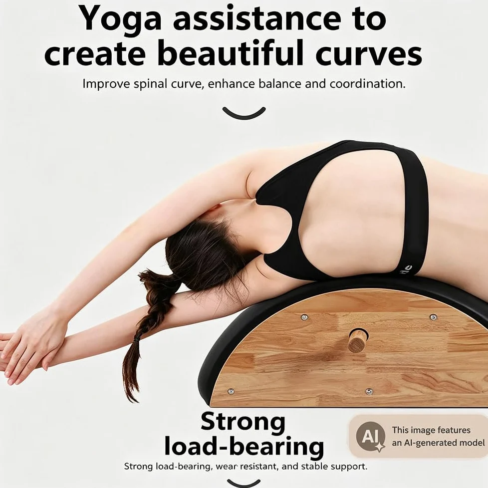 Corrector de Columna Espinal Pilates – Corrector de Postura, Máquina de Pilates Reformer, Accesorio de Yoga y Pilates , Madera Caucho,casa y Entrenar en el Gimnasio