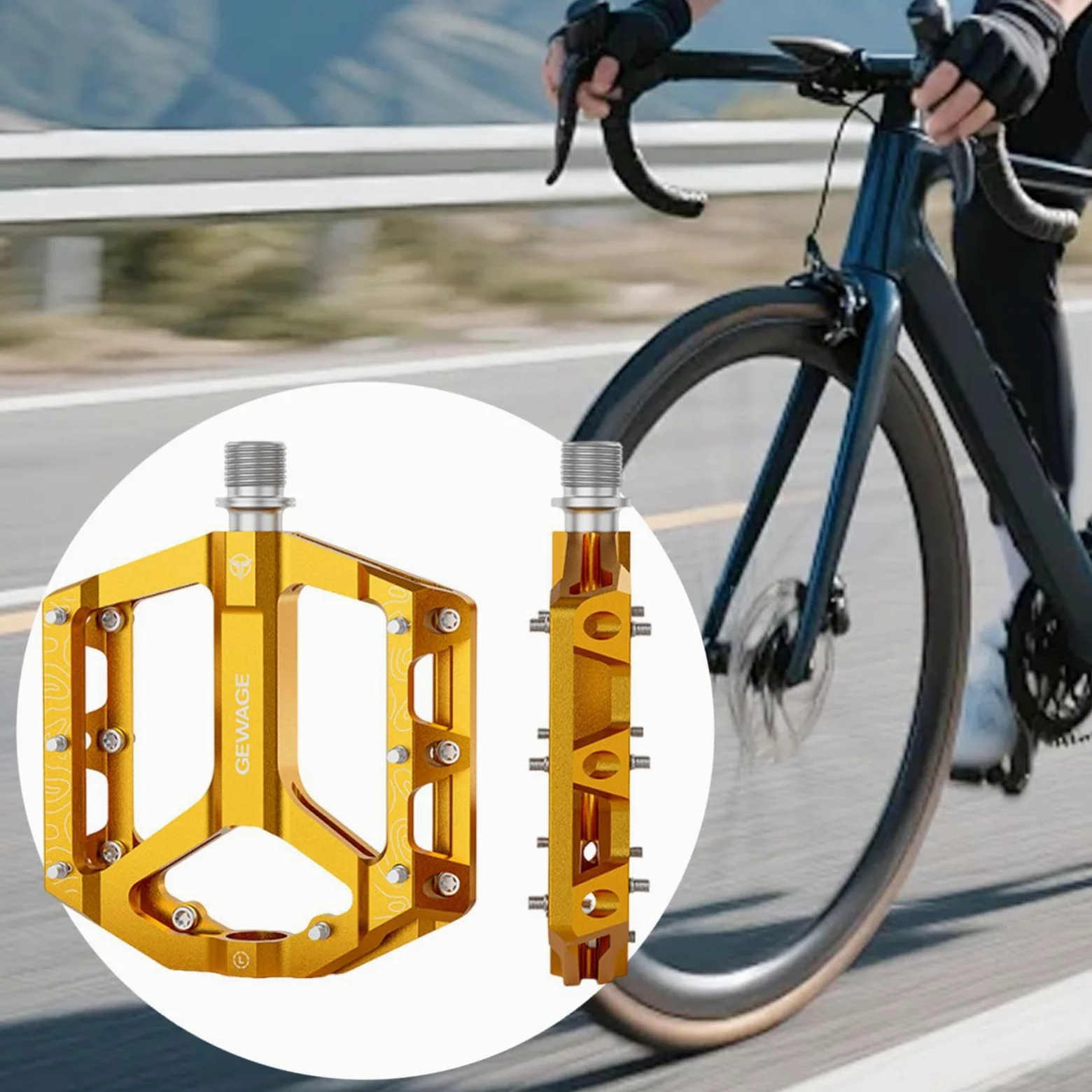 2 Pedales de Bicicleta de Montaña, Repuesto Profesional Antideslizante, Fácil Instalación para BMX Y Carretera.