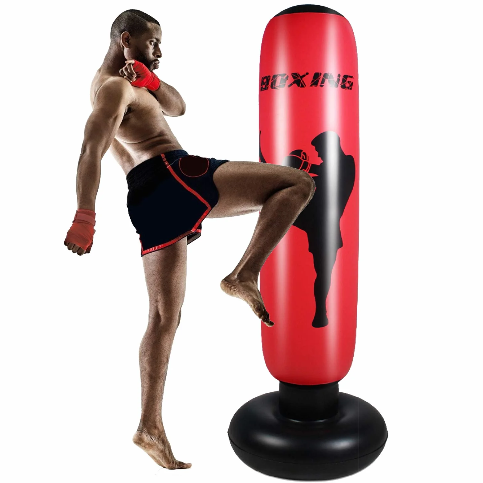 Saco de Boxeo Haokaini 170 cm Inflable de Pie para Fitness y Aliviar el Estrés