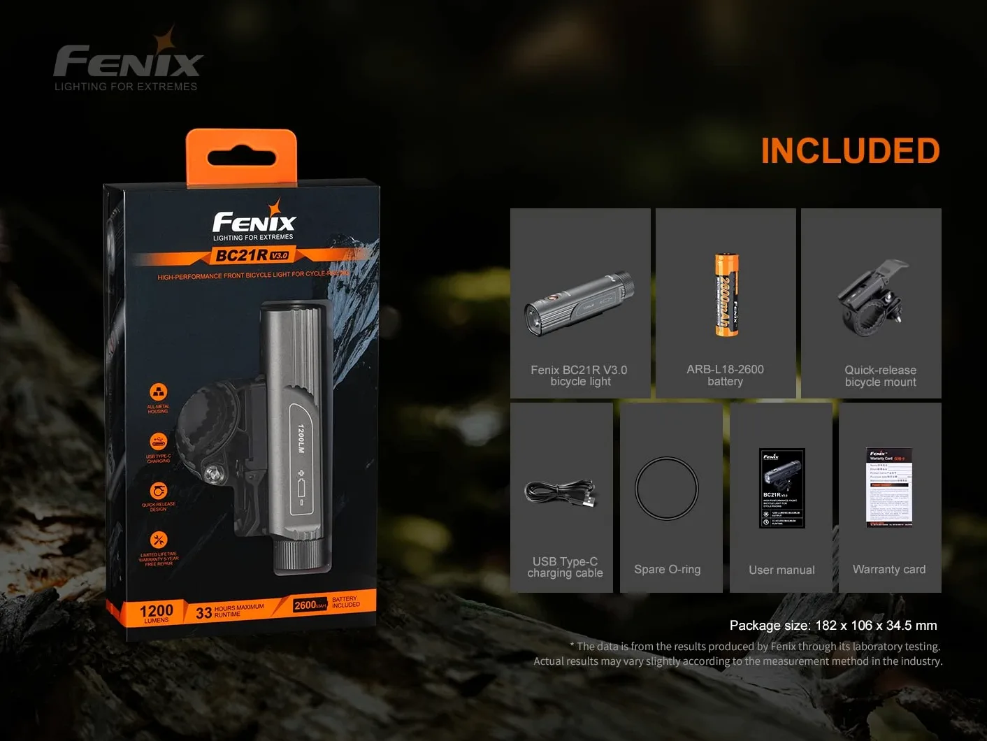 fenix BC21R v3.0 - Luz para Bicicleta de montaña y Senderismo