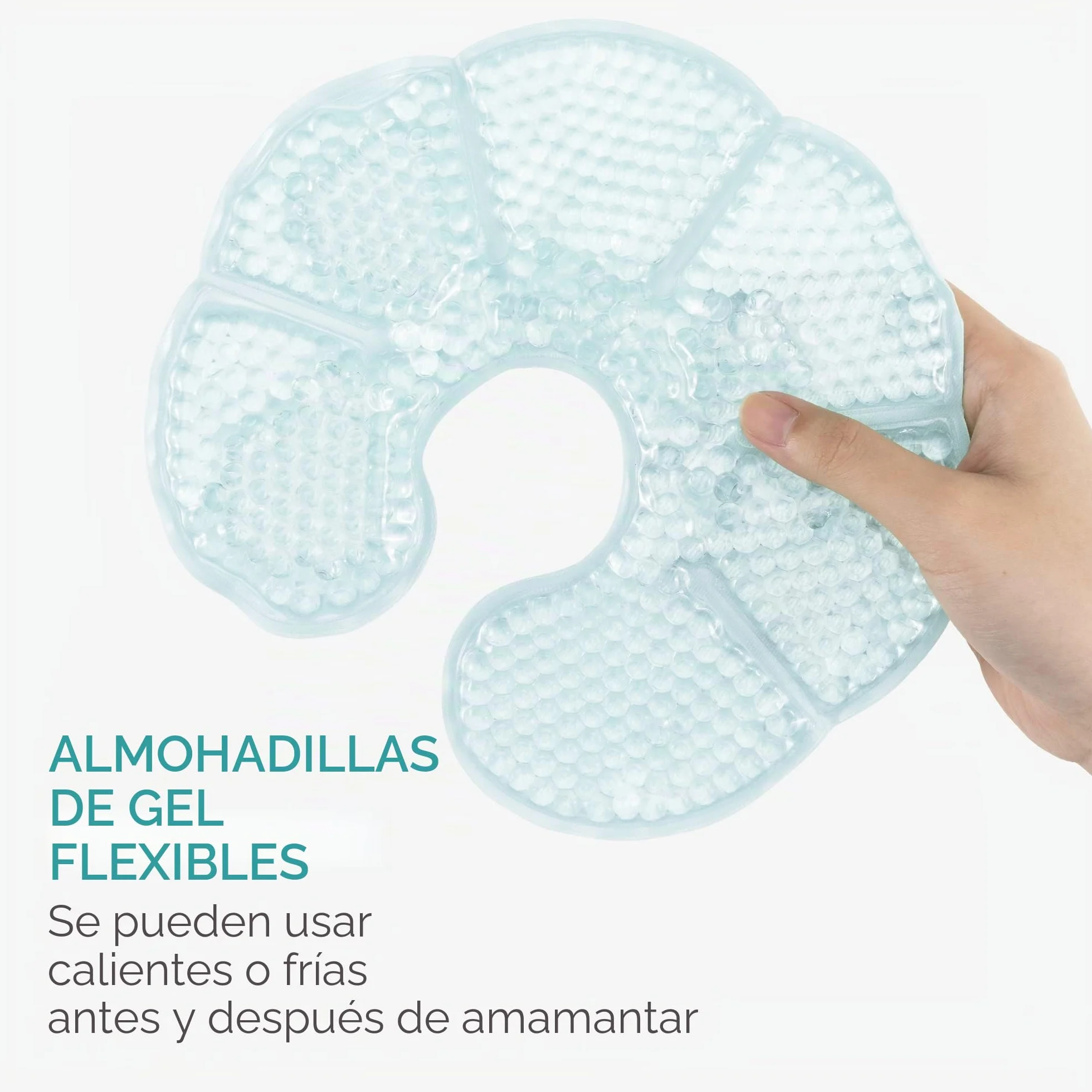 Navaris Bolsas de gel frío calor Set 2 compresas para pecho lactancia Almohadillas hielo maternidad Azul