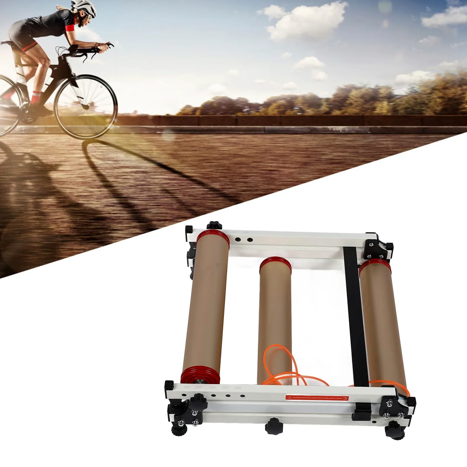 FILFEEL Rodillos de Bicicleta de Aluminio de para Ciclismo en Interiores, Diseño Silencioso para Bicicletas de Montaña y de Carretera