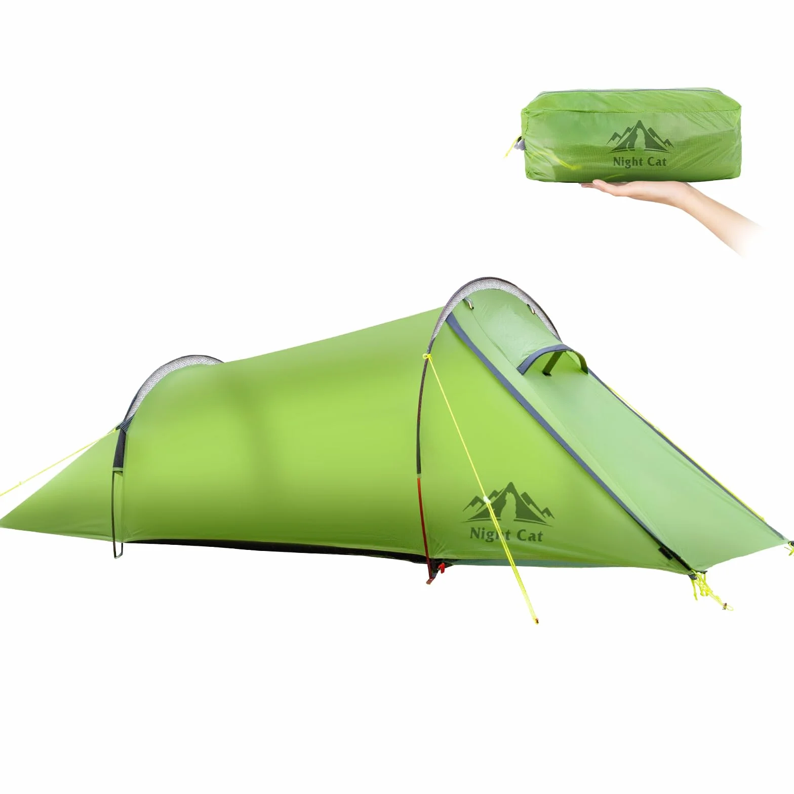Night Cat Tiendas de Túnel 1 2 Personas: Ultraligero 1.5kg Impermeable Profesional Tiendas Camping Trekking