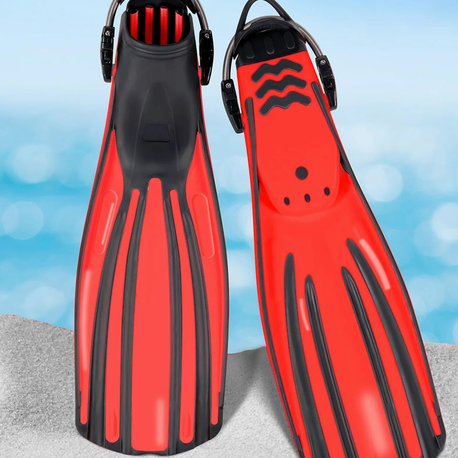 Yctze Aletas de Buceo, Aletas de Goma Termoplástica Ajustables y Livianas, Propulsión Mejorada con Ajuste Cómodo, Ideal para Buceo Profundo, Natación, Surf