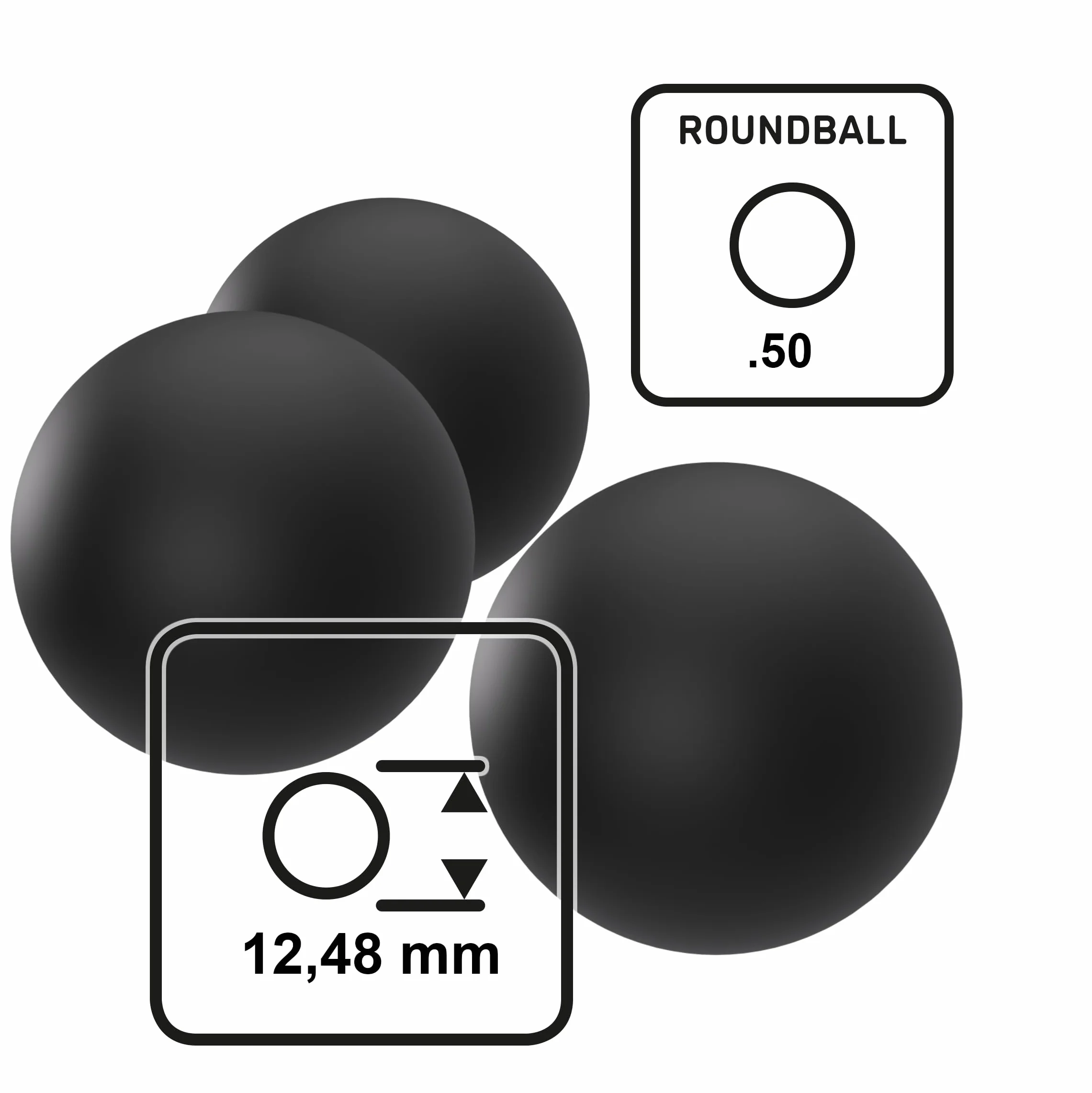T4E Practice RUB 43 - Bolas de paintball (calibre 43, 500 unidades), color negro