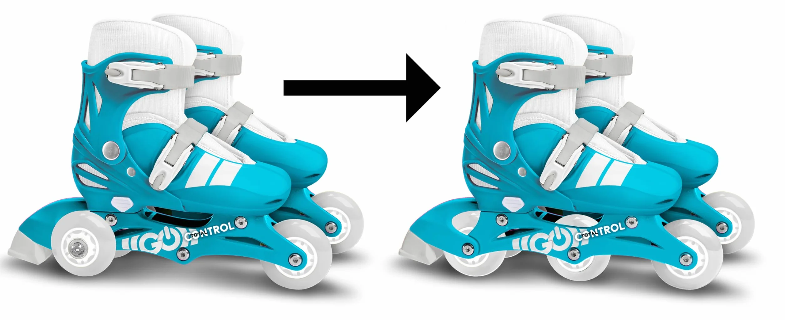 Stamp Adjustable Two in One 3 Wheels Skate Mixte SKIDS Control Size 27-30 Azul