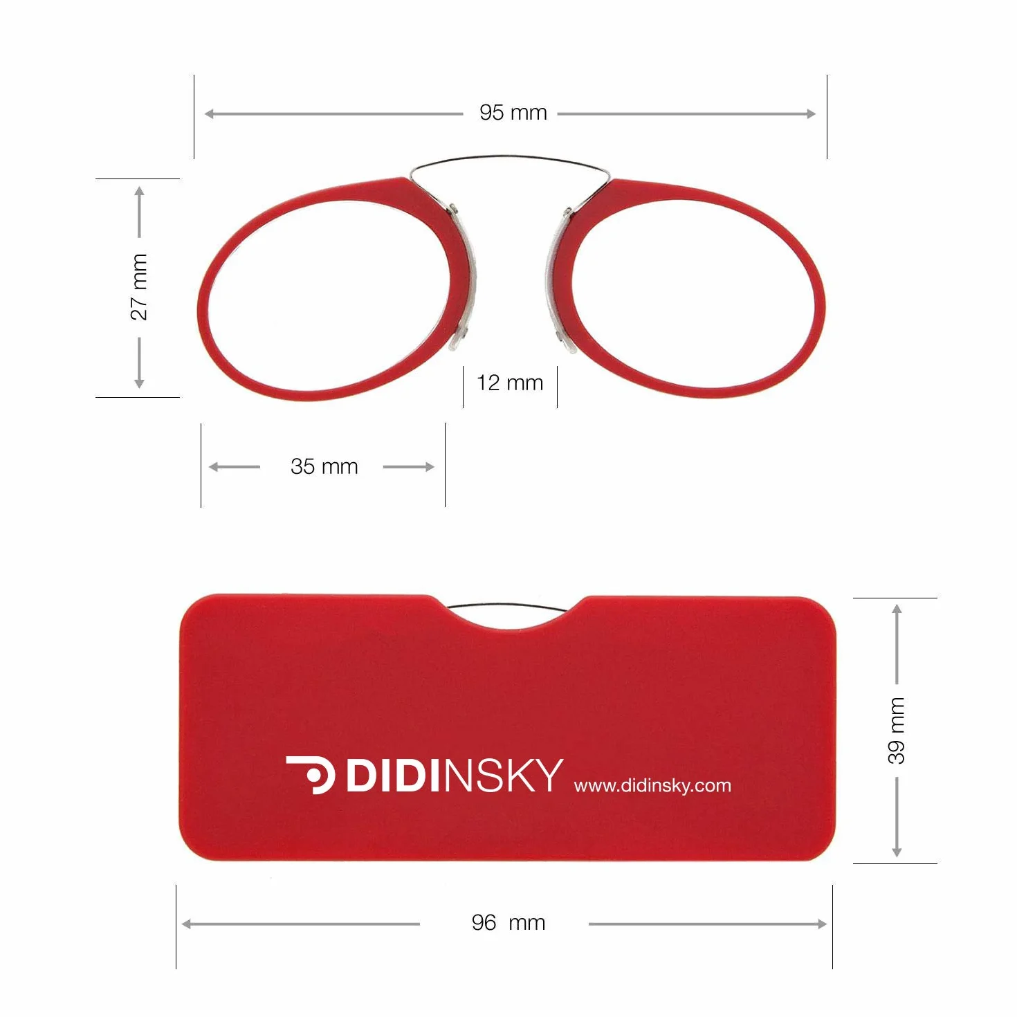 DIDINSKY ORSAY Gafas de Lectura sin Patillas Marco Ligero Quevedos 6g +1.0 a +3.0