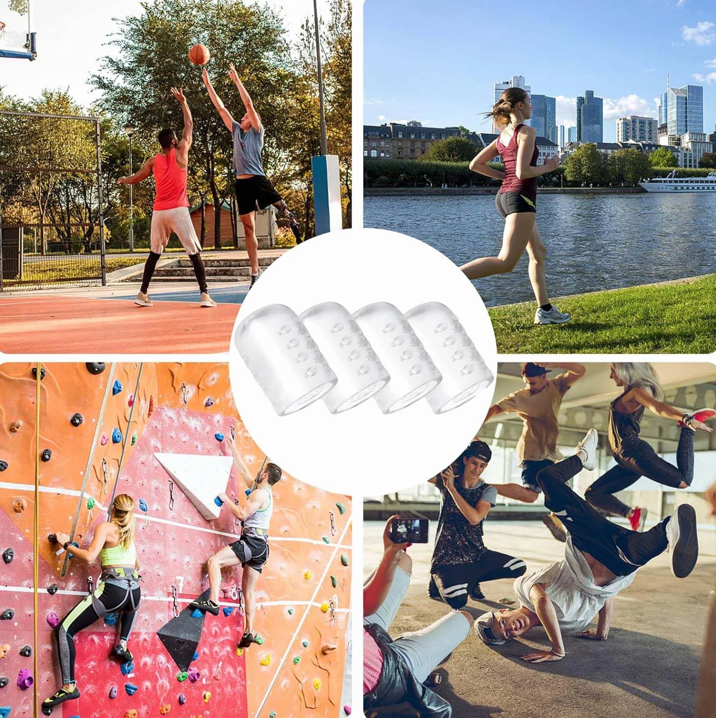 Protección de Dedo Del Pie Transparente, Silicona Transpirable para Caminar y Correr