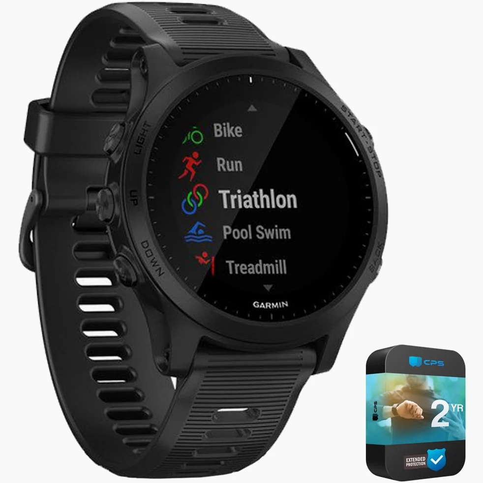 Garmin 010-02063-00 Forerunner 945 Reloj deportivo GPS (negro) con paquete de protección mejorada CPS de 2 años