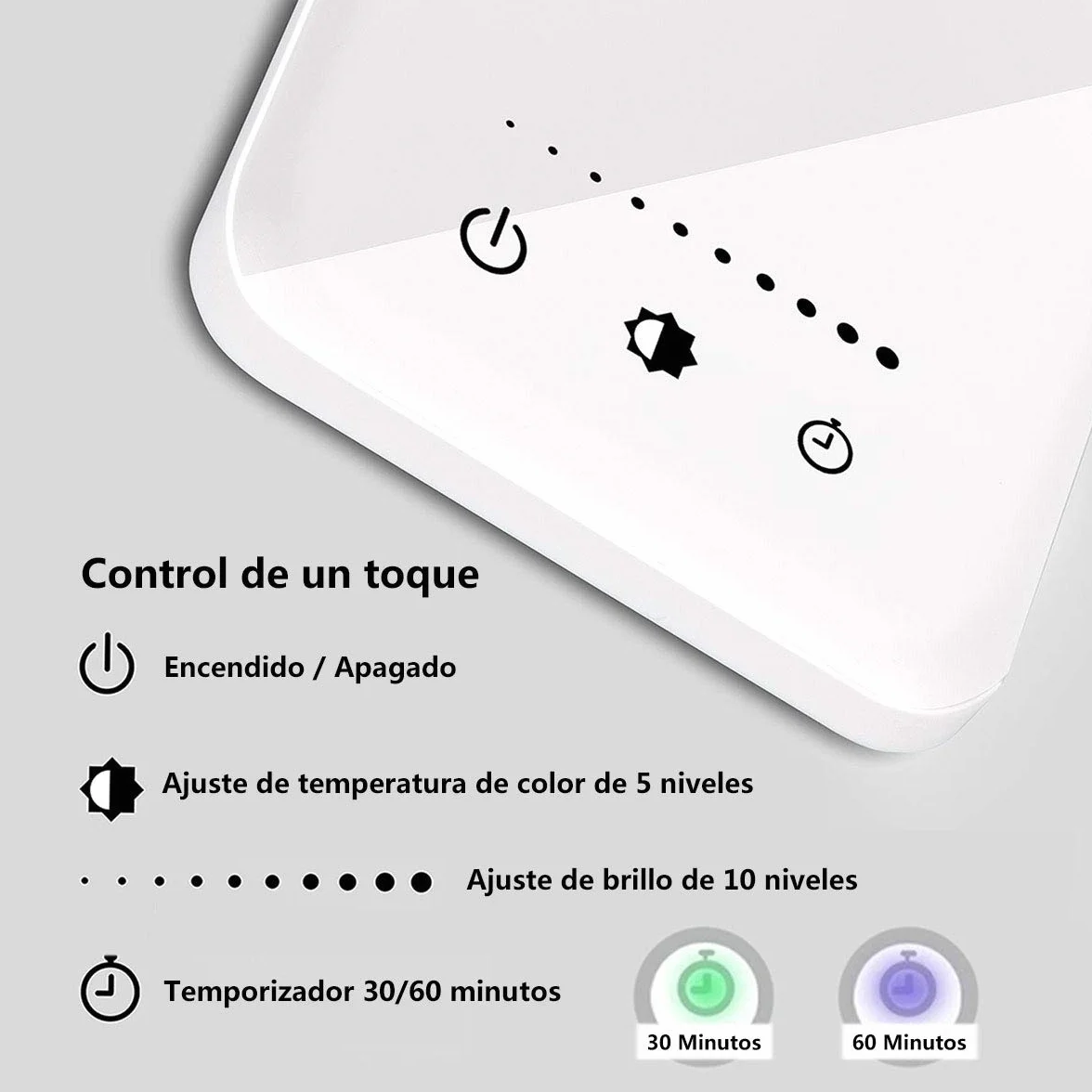 SLATOR Lámpara Escritorio LED Flexo Cuidado Ocular USB 5 Modos 10 Niveles Brillo Temporizador 30/60min Memoria