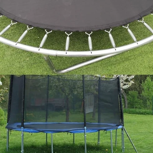 Alfombrilla de repuesto para cama elástica con trabillas de gancho y herramienta de resorte para una fácil instalación y mantenimiento, resistente a la intemperie para todas las edades