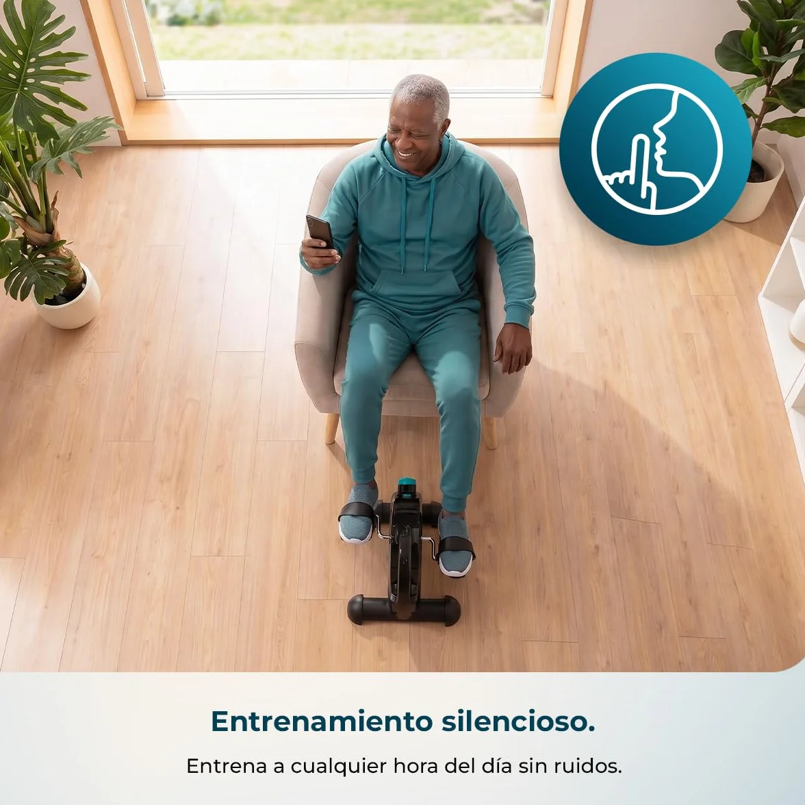 Cecotec Pedales Estáticos Drumfit Cycle Compact Neo. Compacto, Niveles de Resistencia Regulables Manualmente, Funcionamiento Sencillo e Intuitivo, Pantalla LCD, Peso Máximo 100 Kg