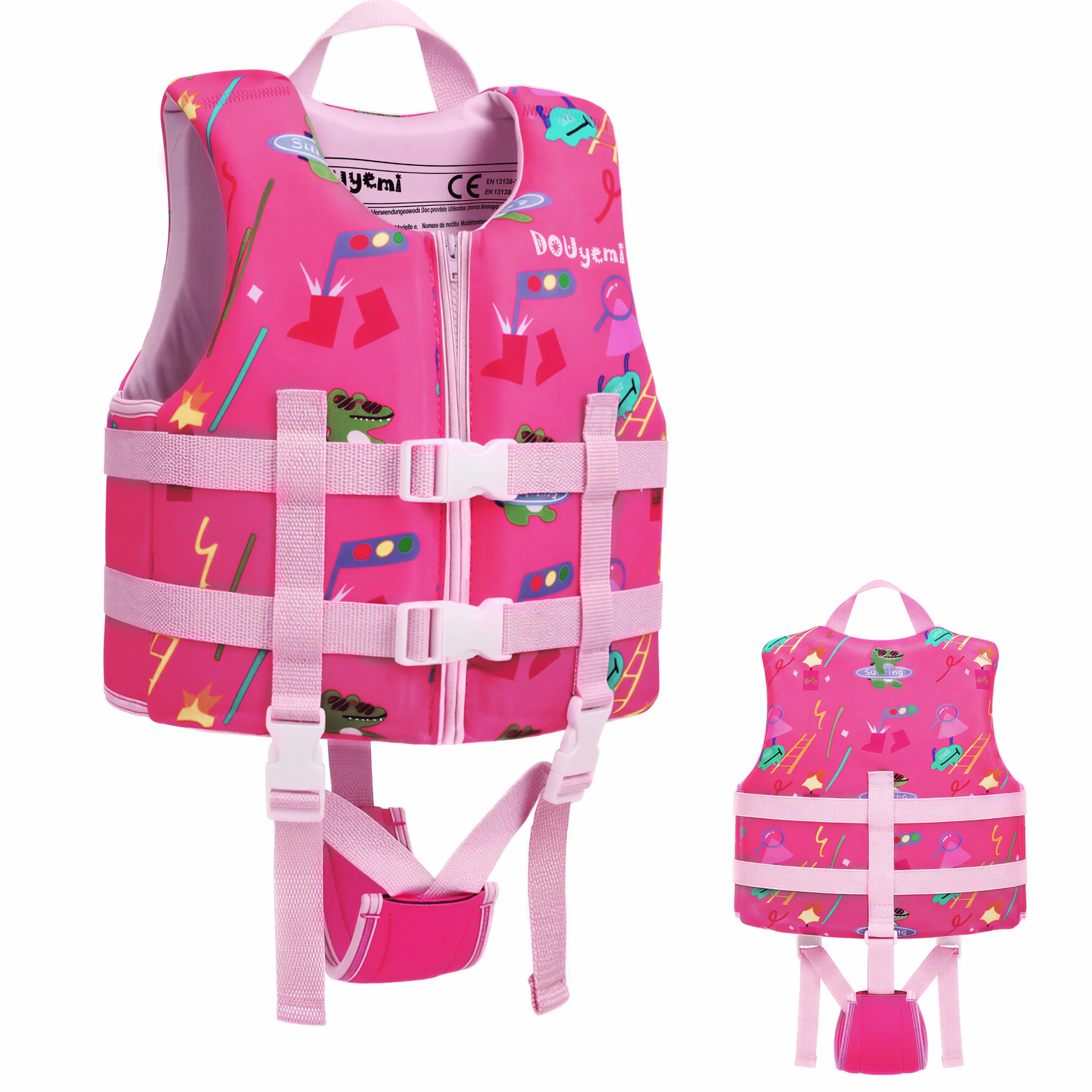 Chaleco de Natación para Niños Chaleco Flotador Bebe Kids Swim Vest Float Jacket, Chaleco de Piscina con Tirantes Dobles Ajustables, Ayuda de Natación a Partir de 2 a 3 Años para Niños