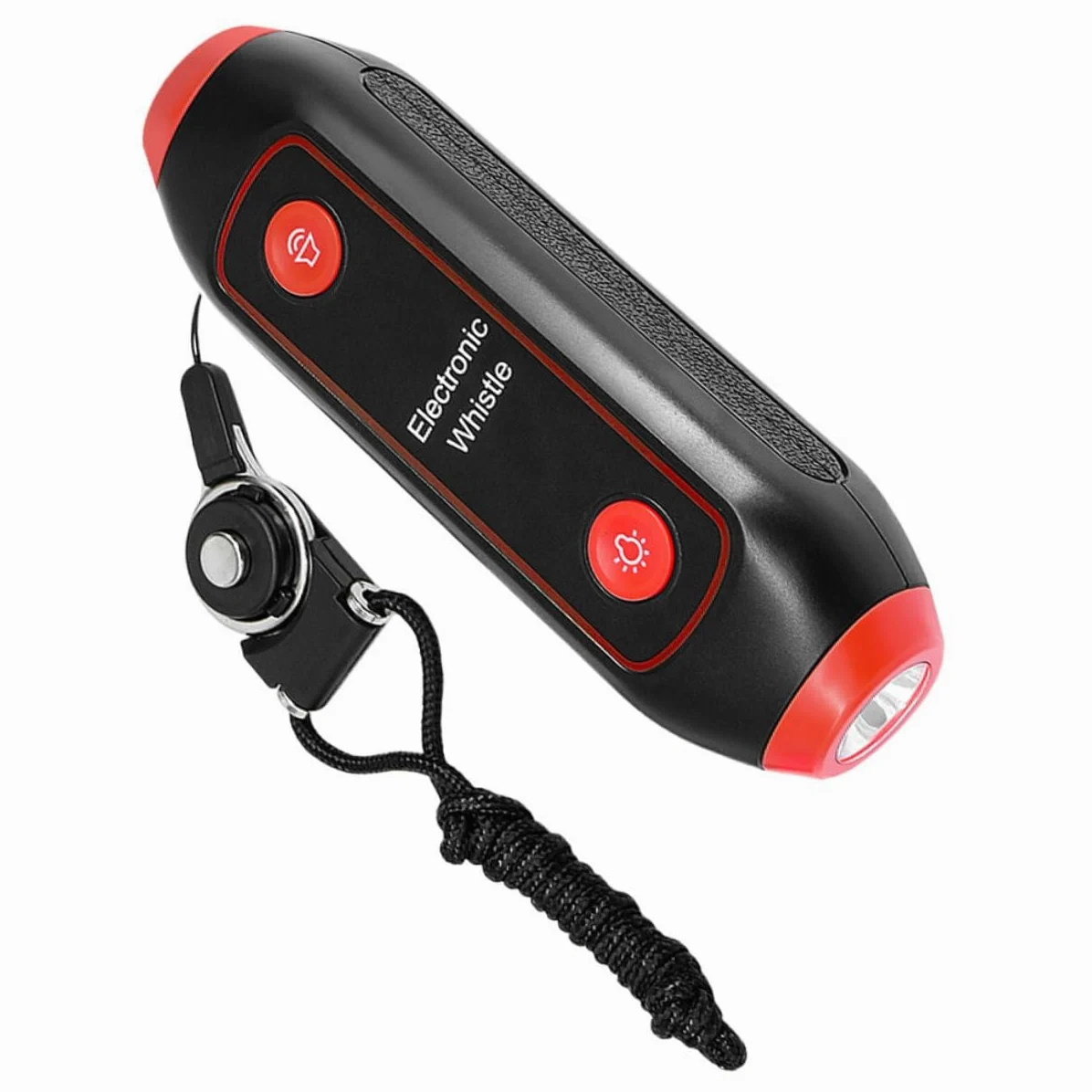 Cabilock Silbato Electrónico de Árbitro con Sos y Linterna, de Mano, con Cordón, 3 Tonos y 3 Niveles, Adecuado para Entrenadores