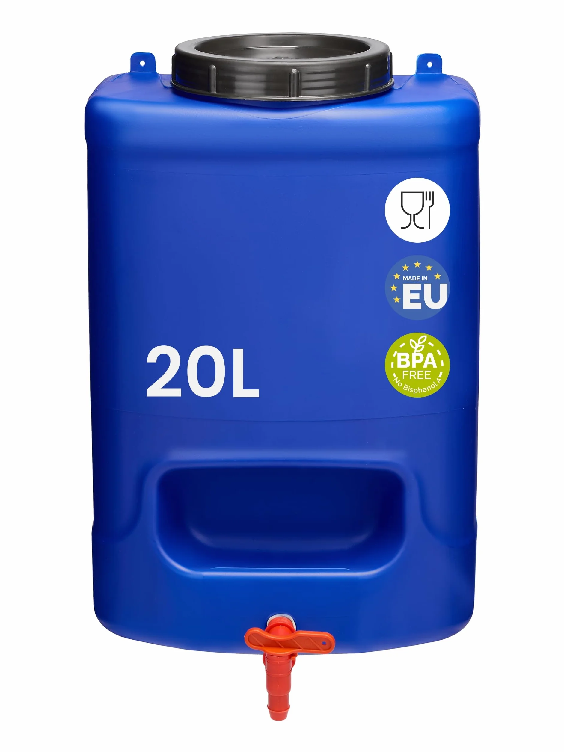 Garronda Bidón Boca Ancha Garrafa Agua con Grifo sin BPA 20 litros Depósito de Camping Accesorios Garrafa con Grifo Deposito Agua Camper Azul GD-0084