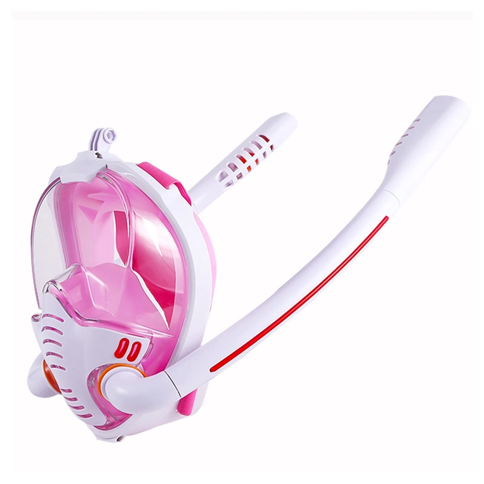 Respiracion bajo el agua Máscara De Esnórquel For Adultos, Máscara De Buceo De Cara Completa Antiniebla Subacuática, Gafas De Buceo, Equipo De Buceo For Natación Estabilidad ultraalta(White Pink,L/XL)