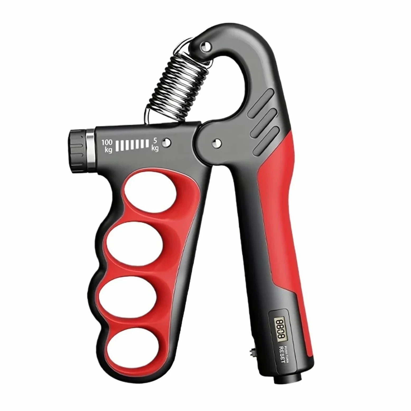 Entrenador de fuerza de prensión, Fortalecedor de mano 5-100Kg, dinamómetro ajustable, agarre(GRAY)