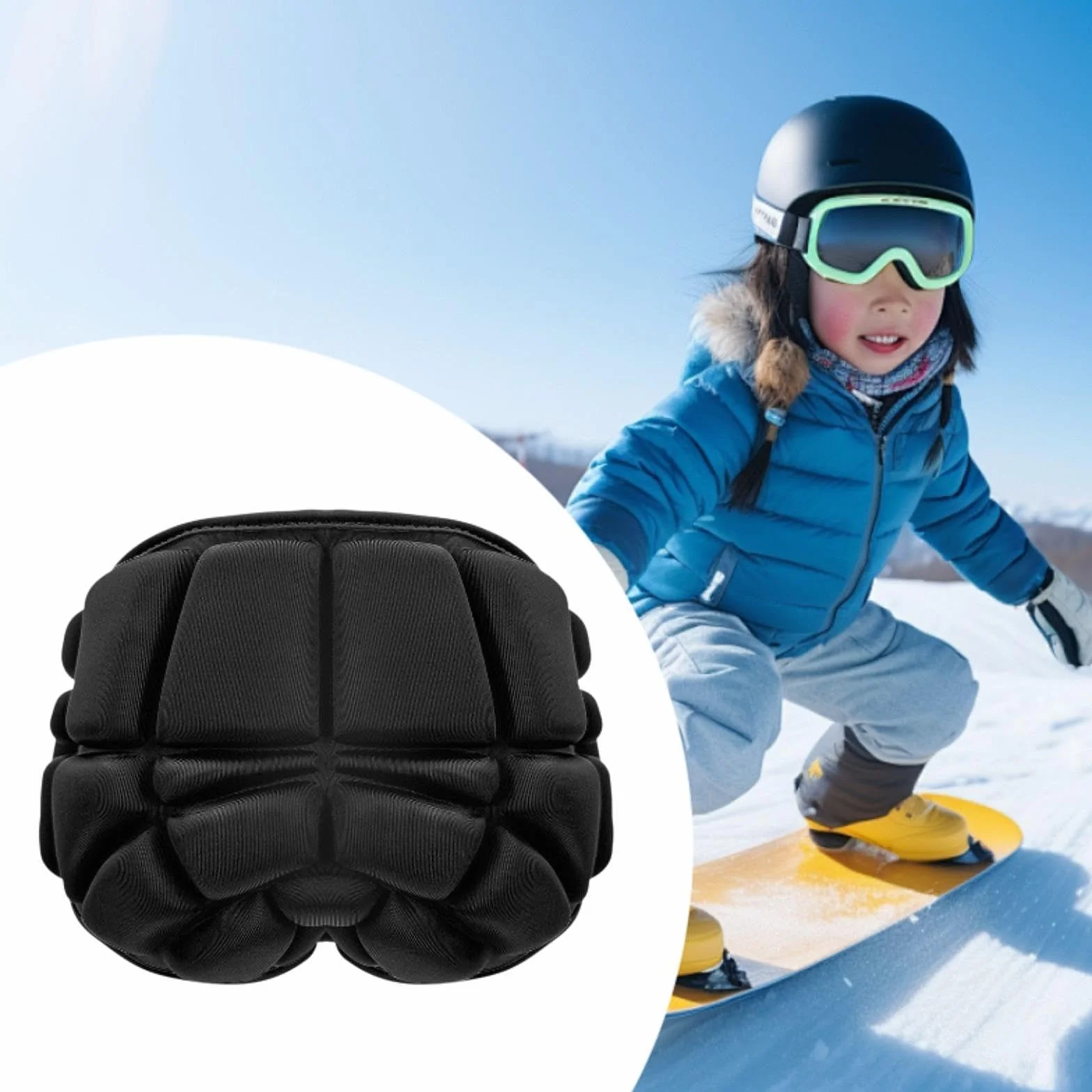 Milageto Equipo Protector de esquí, Protector de coxis, Pantalones Acolchados portátiles, cómodo cojín para el Trasero, para monopatín, Patinaje artístico