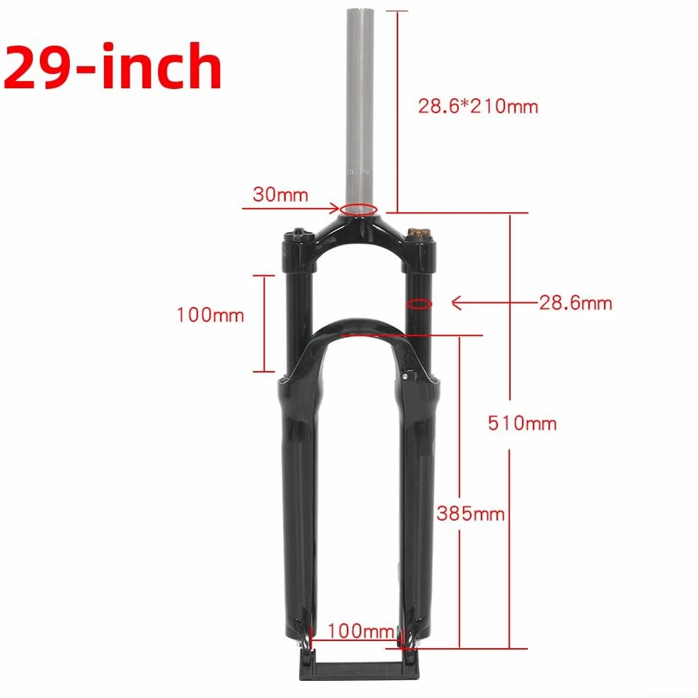 Horquilla delantera mecánica de aleación de aluminio para MTB con función de bloqueo, rebote ajustable y manejo sensible (66.0 cm gris)