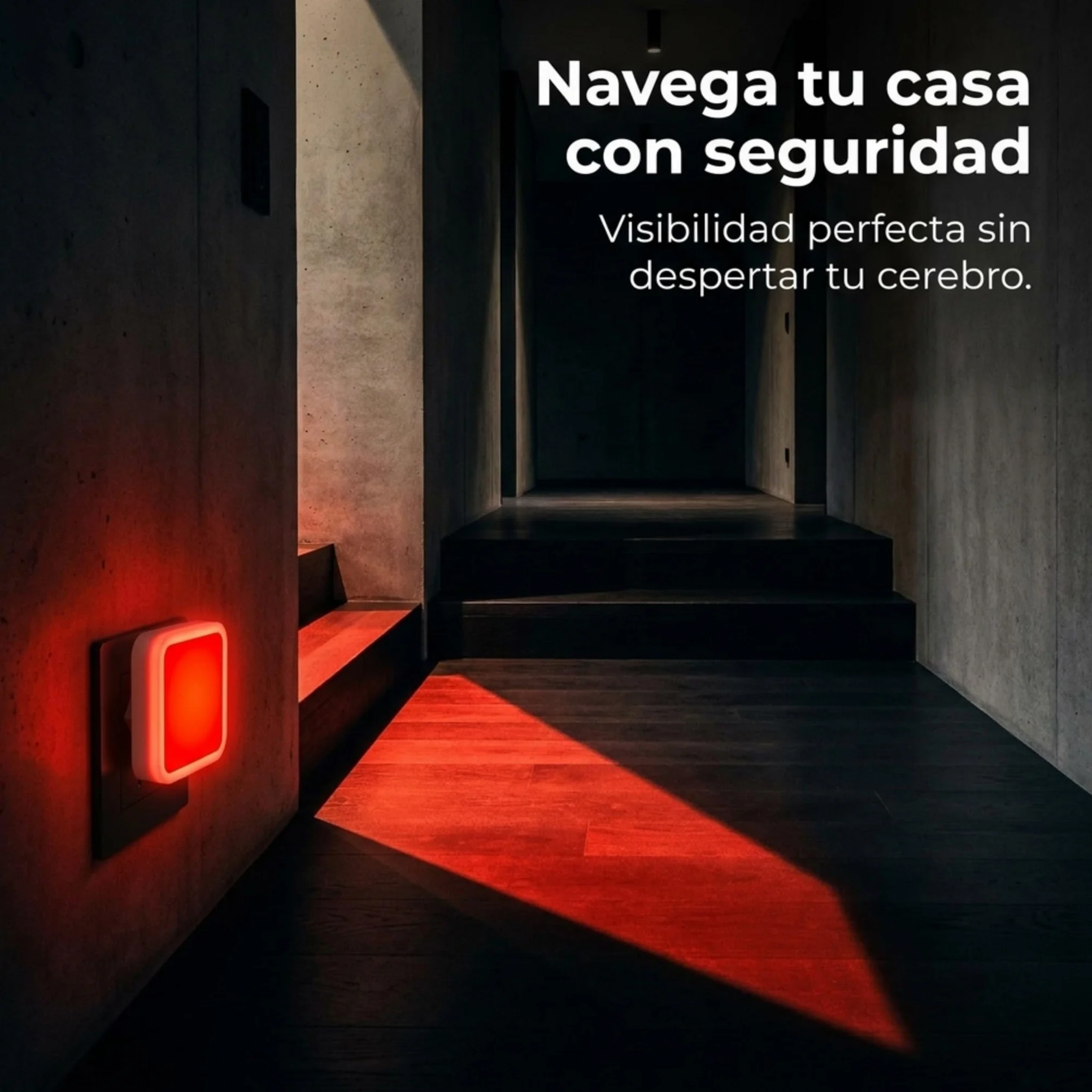 Luz Roja Nocturna Enchufable Pack de 2 Antiflicker para Dormir Mejor